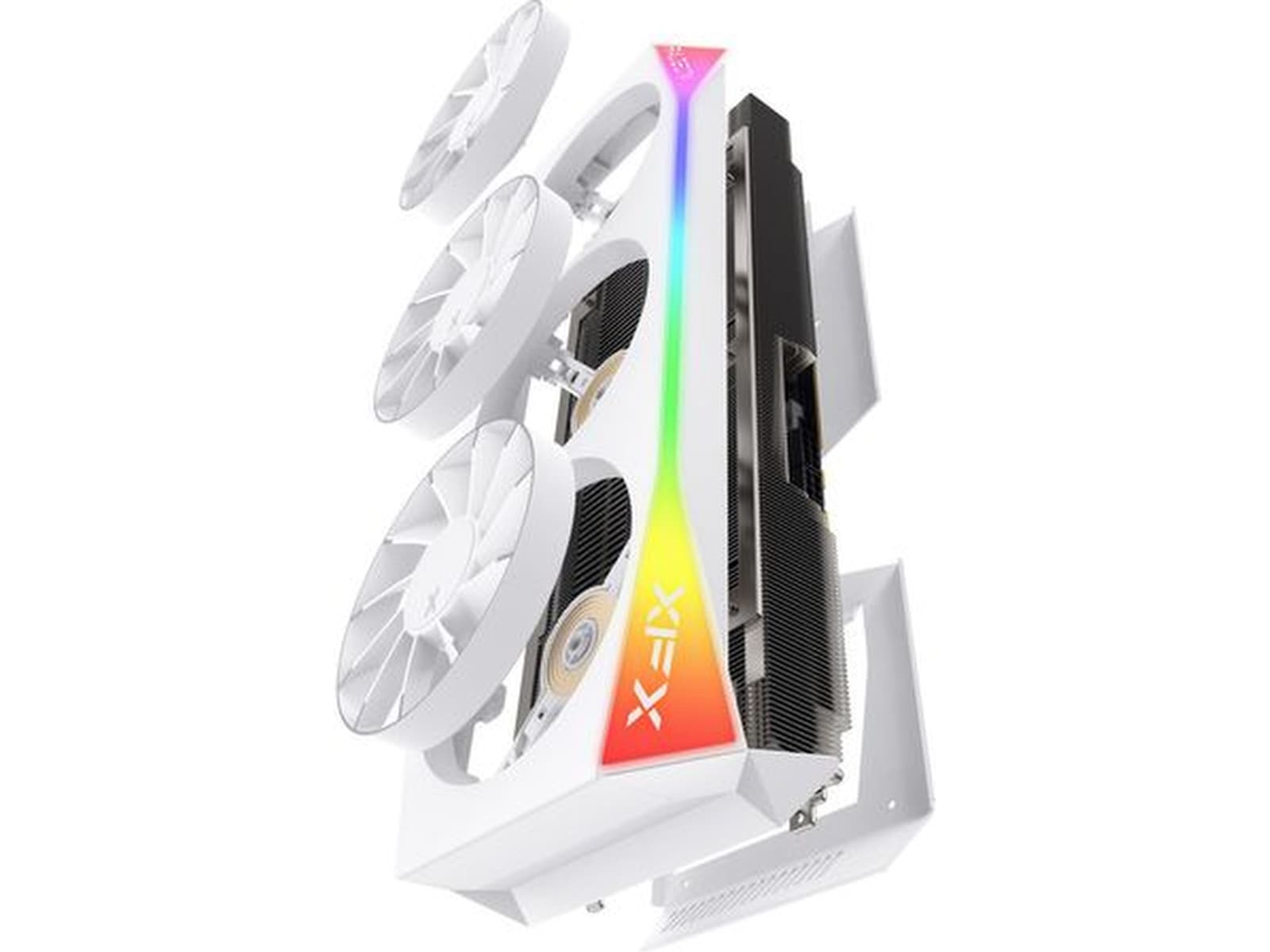 XFX Mercury AMD Radeon RX 9070XT OC White Magnetic Air Edition with RGB Grafikkort