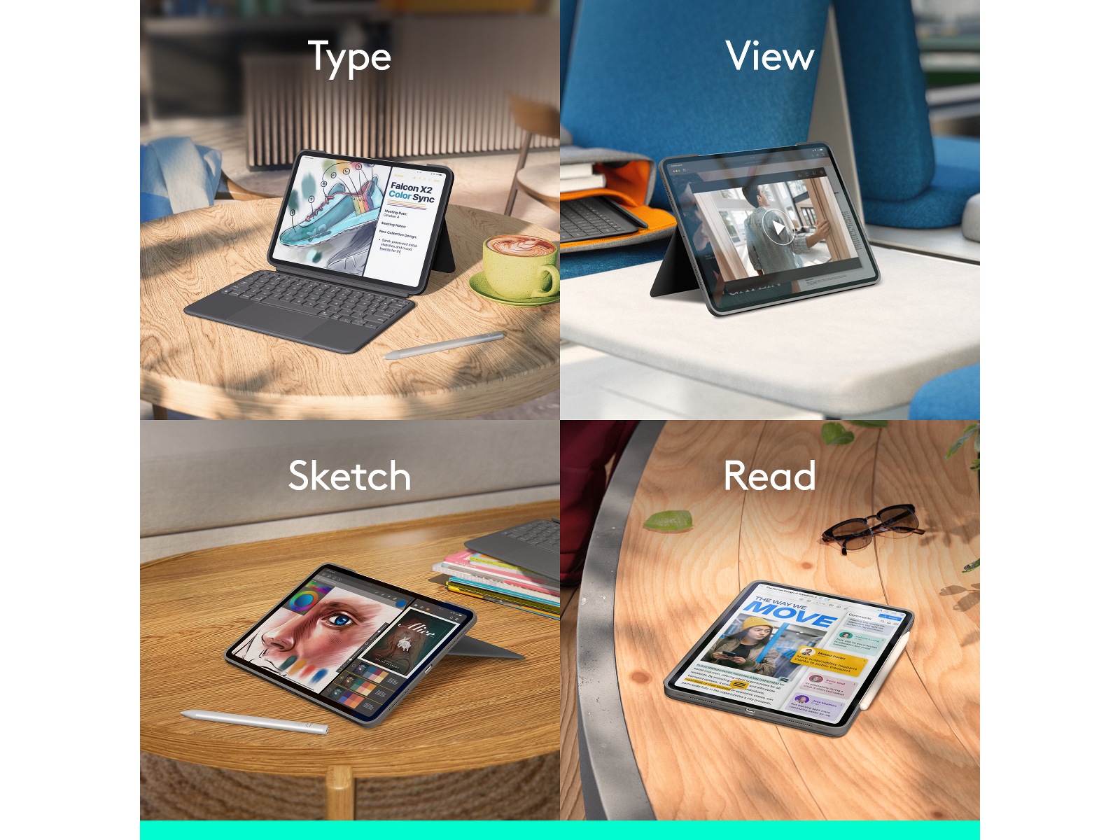 Logitech iPad Pro 11" Combo Touch Tangentbordfodral (grafitt) -B-Grade Demo övrigt i datorer