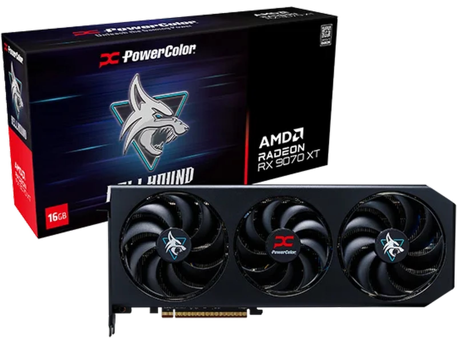 PowerColor Hellhound AMD Radeon RX 9070 XT (svart) Grafikkort
