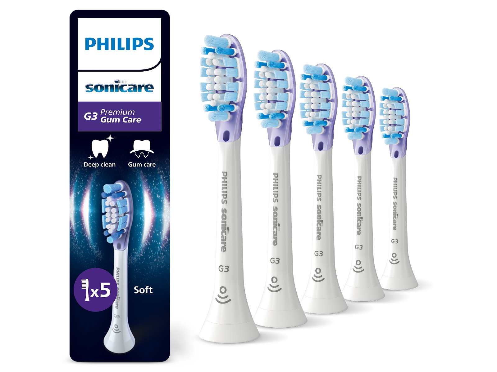 Philips Sonicare G3 Premium Gum Care borsthuvuden (5pack, vit) Tandborsthuvud