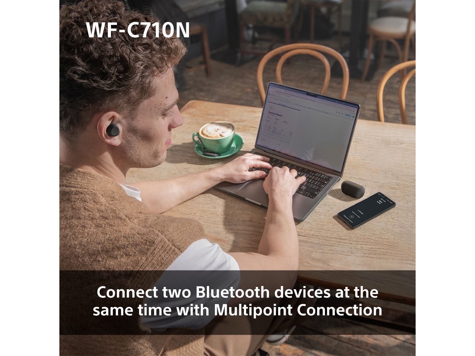 Sony WF-C710N  trådlösa hörlurar, In-ear med mikrofon (vit) In-ear hörlurar