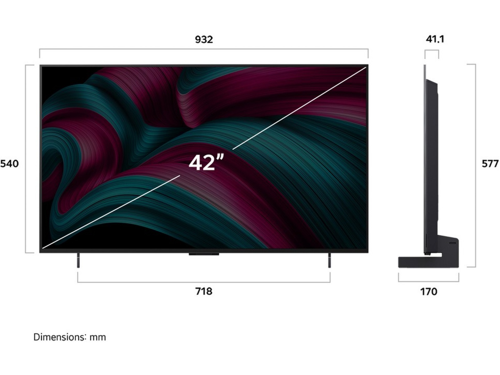 LG 42" C5 AI 4K OLED Smart TV (2025) 20 - 49 tums TV