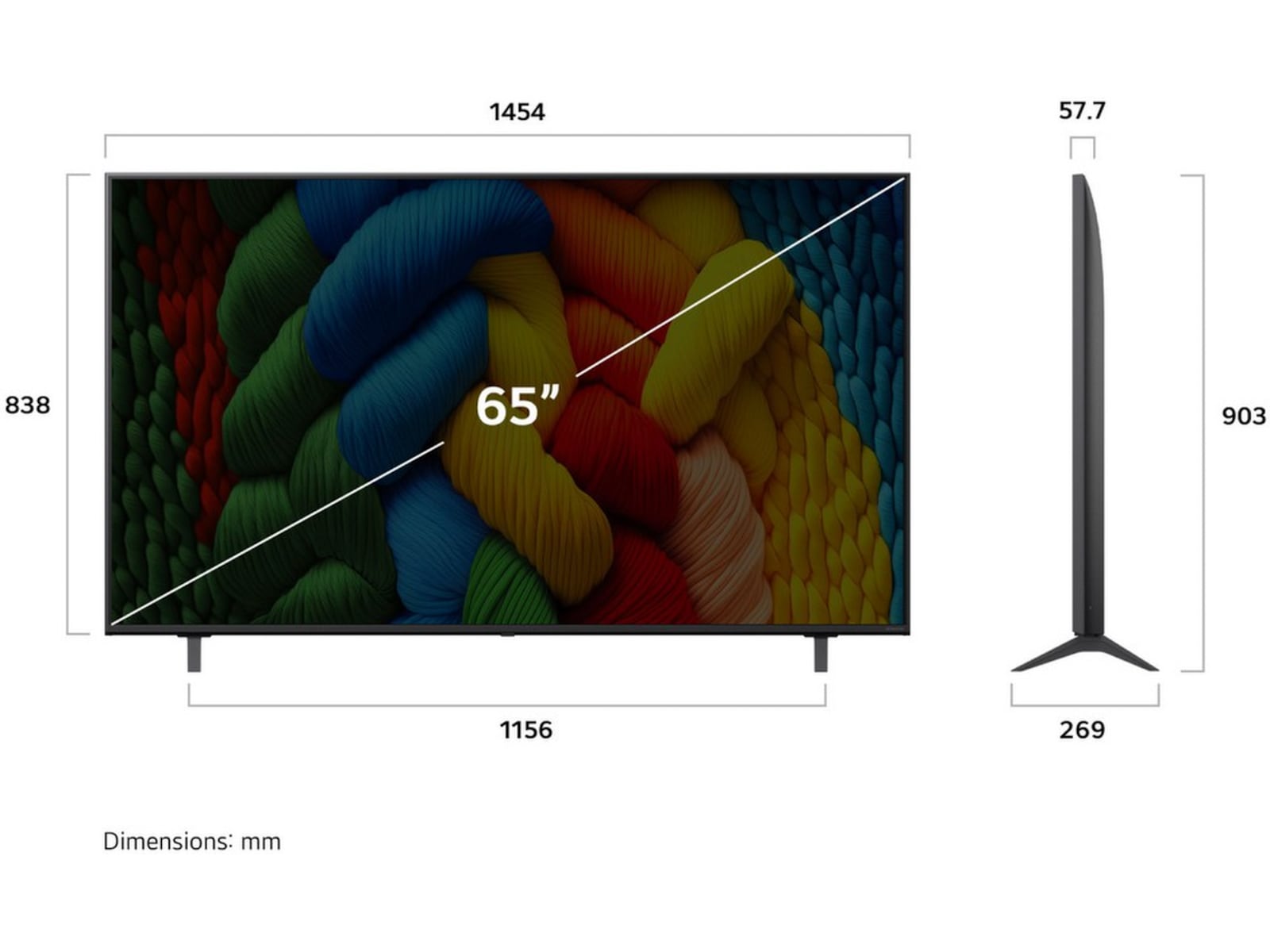 LG 65" NANO80 AI 4K NanoCell Smart TV (2025) 60 - 69 tums TV