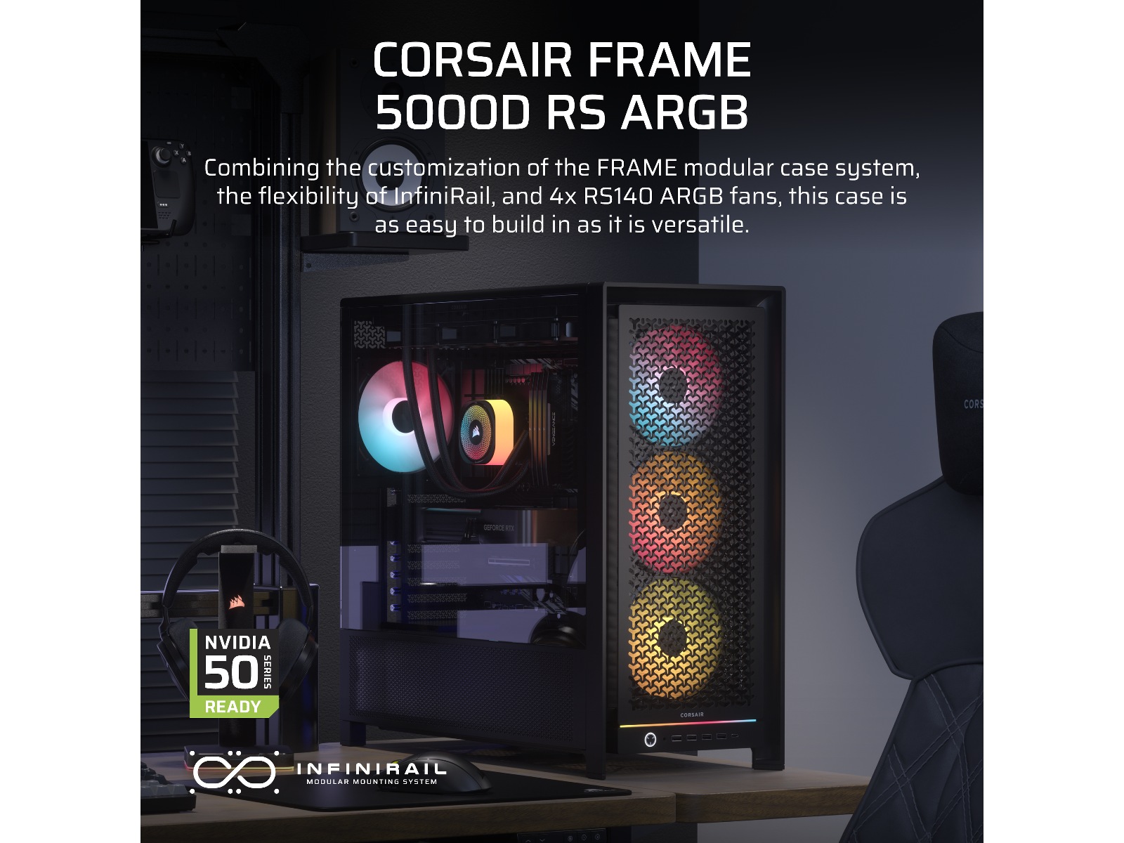 Corsair FRAME 5000D RS ARGB Mid Tower (svart) Midi tower