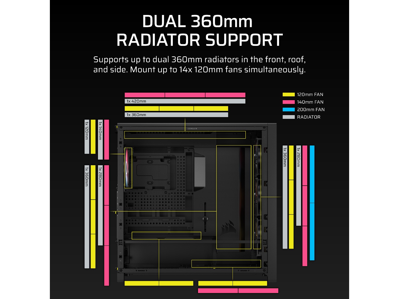 Corsair FRAME 5000D RS ARGB Mid Tower (svart) Midi tower