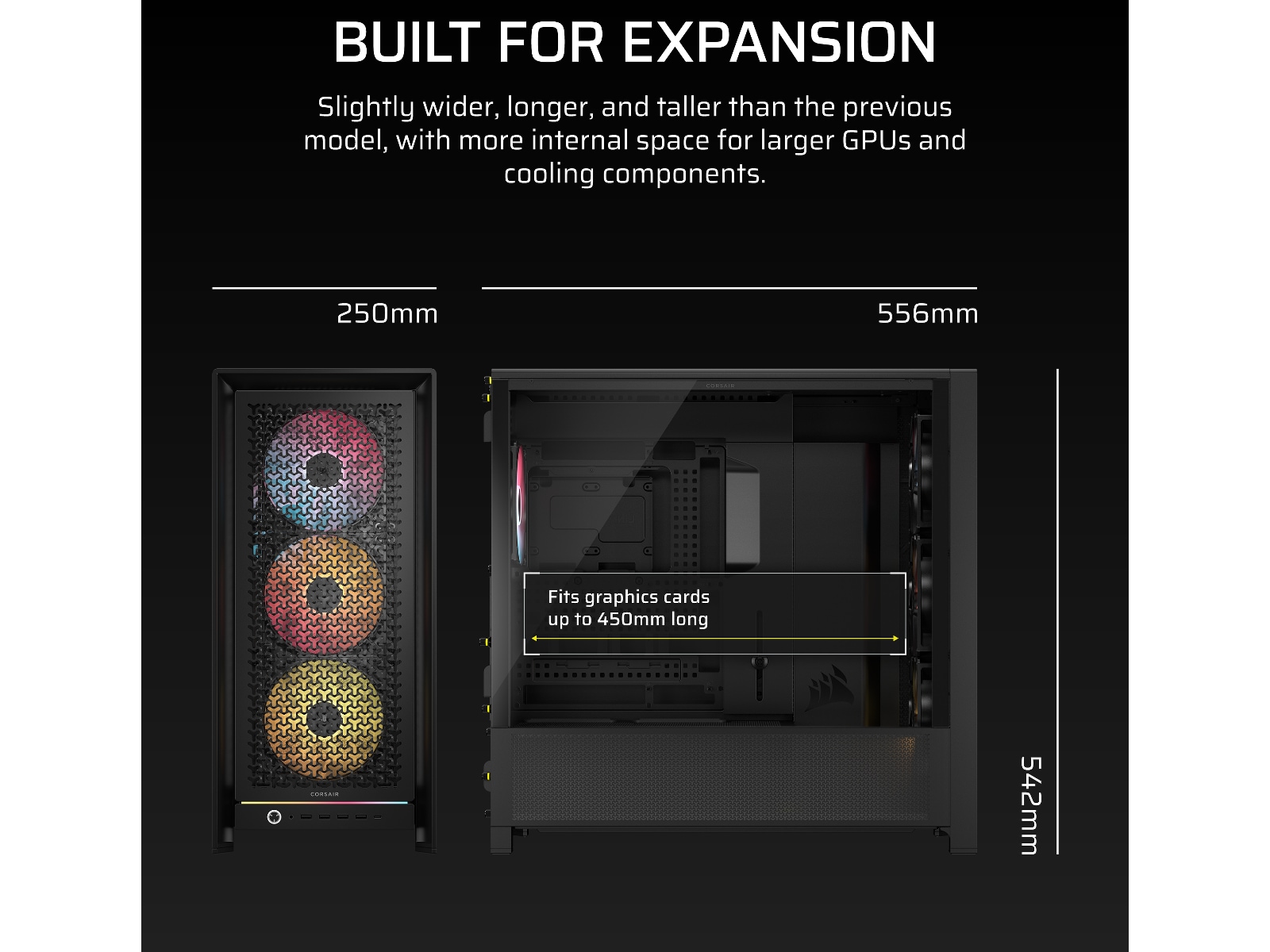 Corsair FRAME 5000D RS ARGB Mid Tower (svart) Midi tower