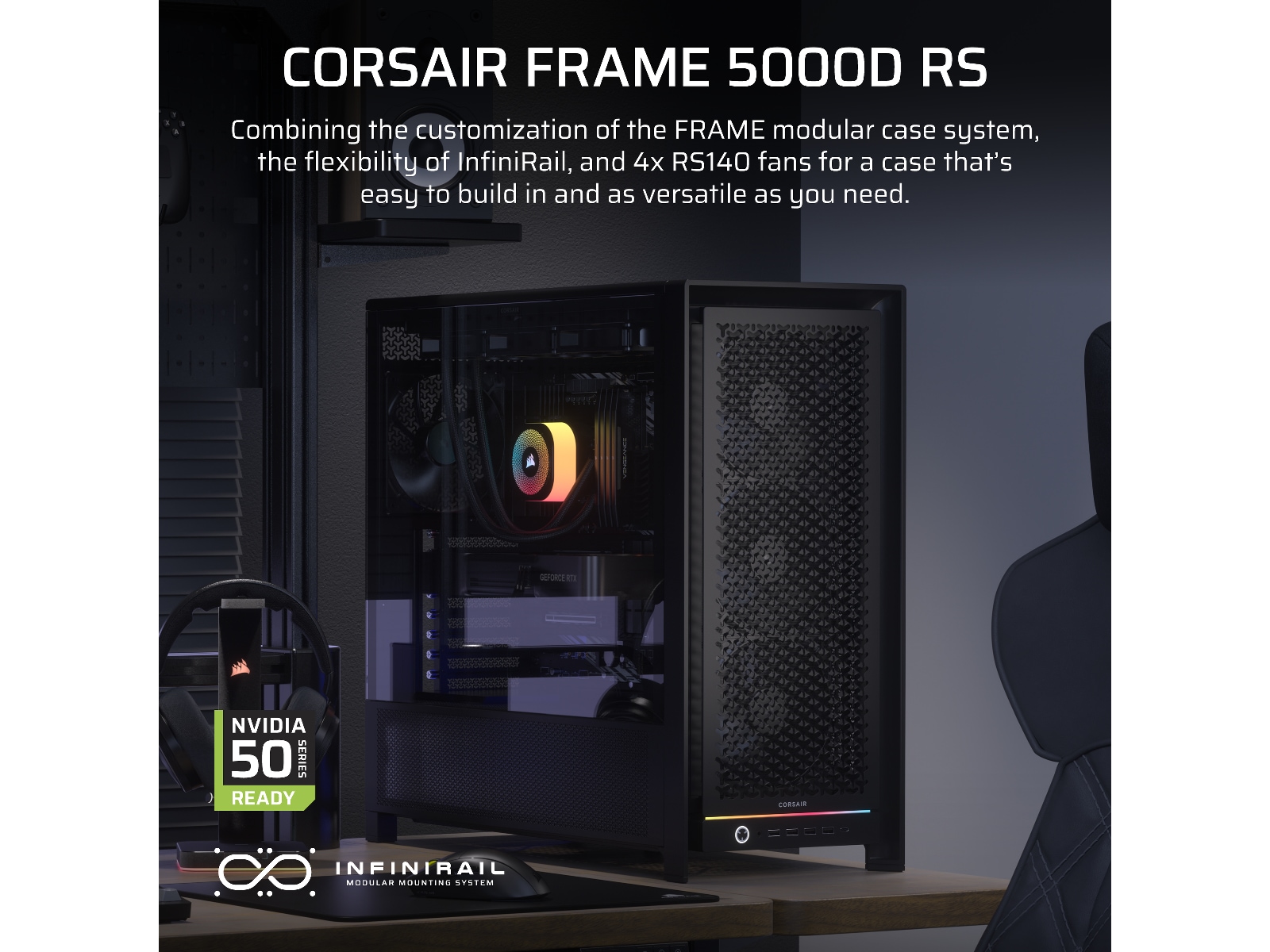 Corsair FRAME 5000D RS Mid Tower (svart) Midi tower