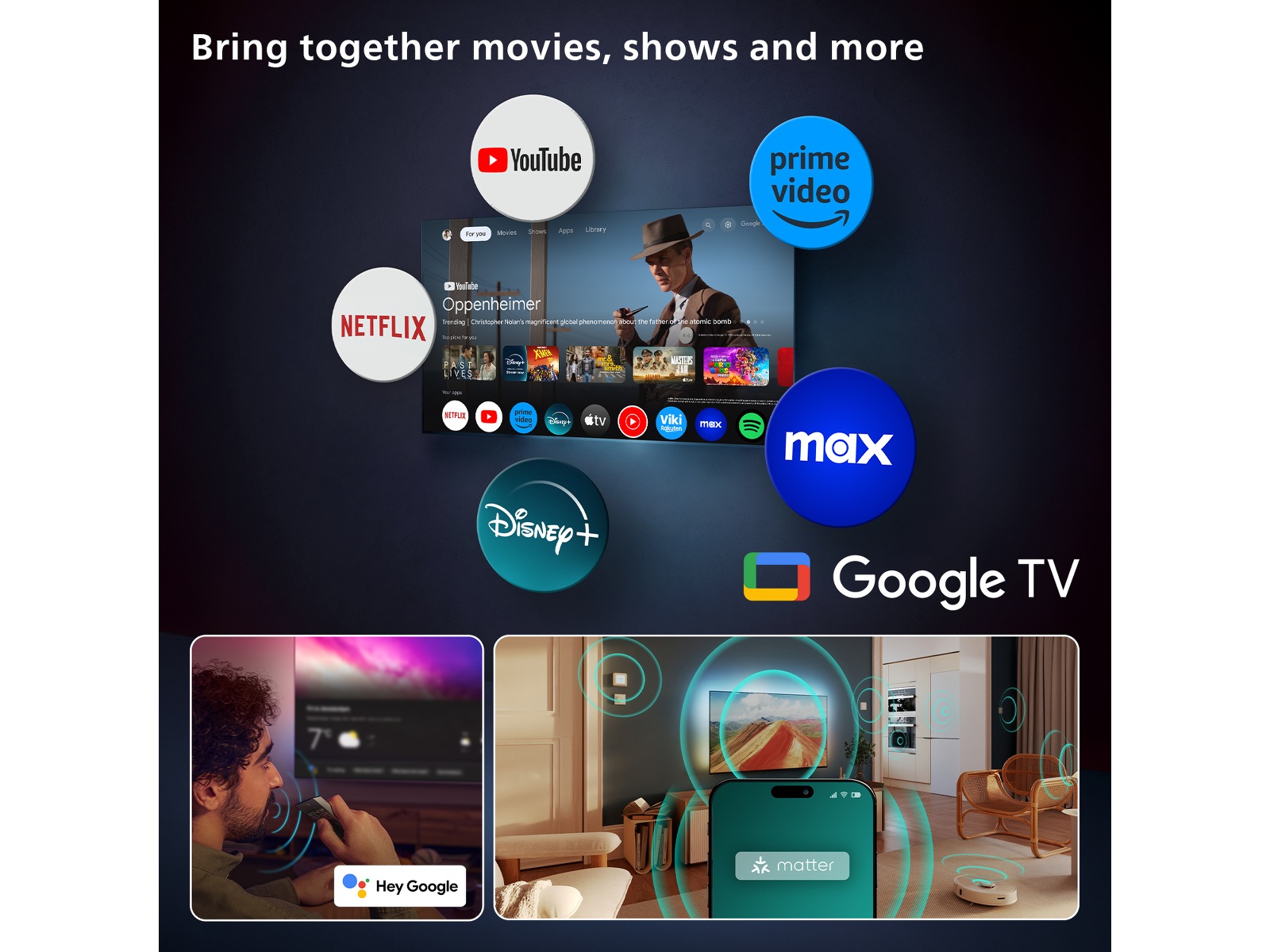 Philips 55" OLED910/12 OLED Plus Smart Ambilight AI TV (2025) 50 - 59 tums TV