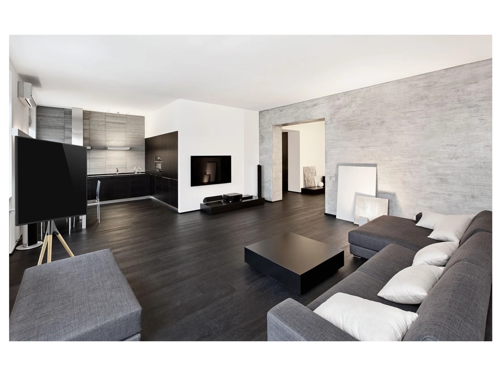 Andersson ATS Golvstativ till TV (svart/ek) Väggfäste & TV-stativ