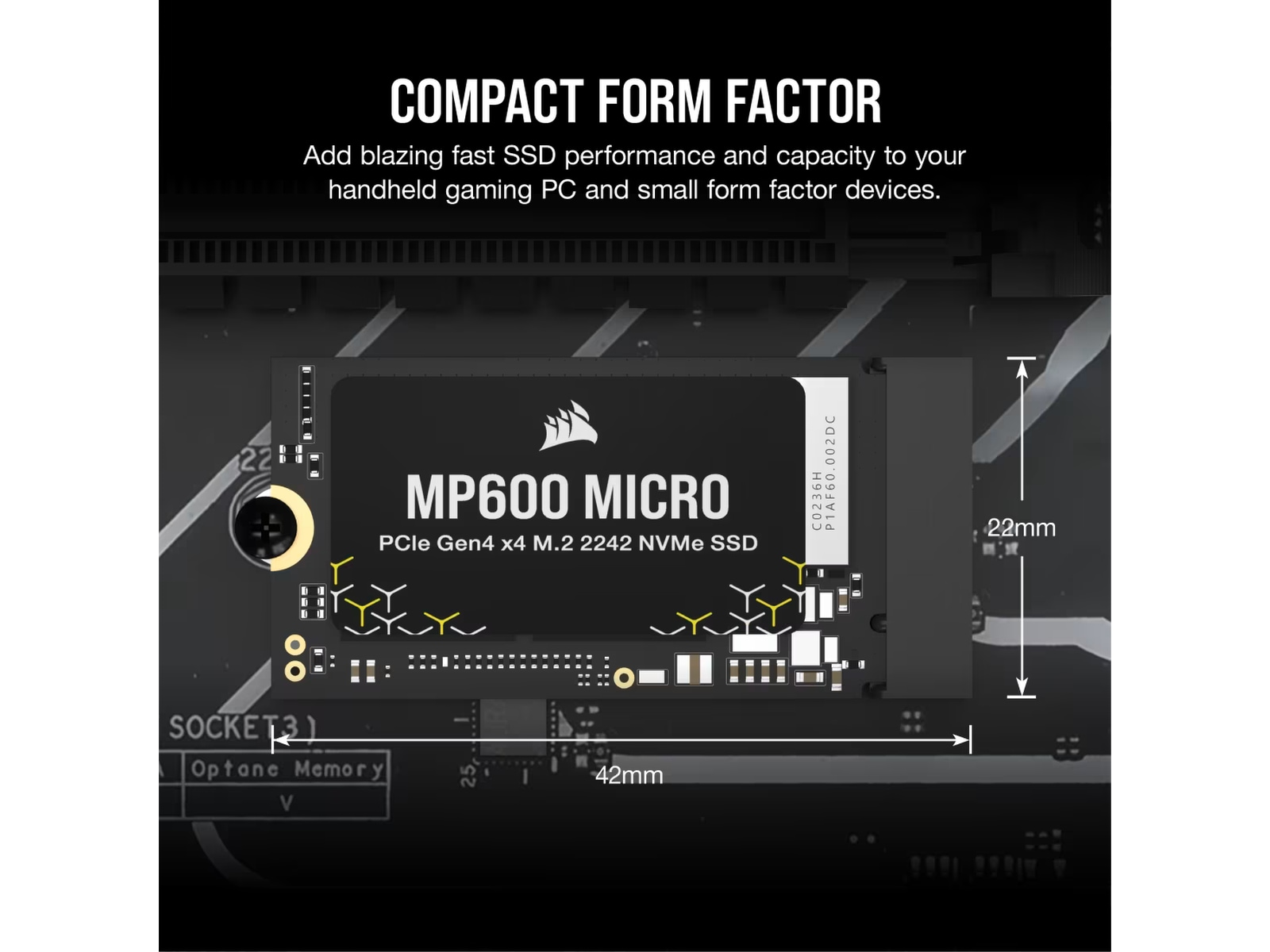 Corsair MP600 MICRO NVMe PCIe M.2 2242 SSD 1TB SSD M.2