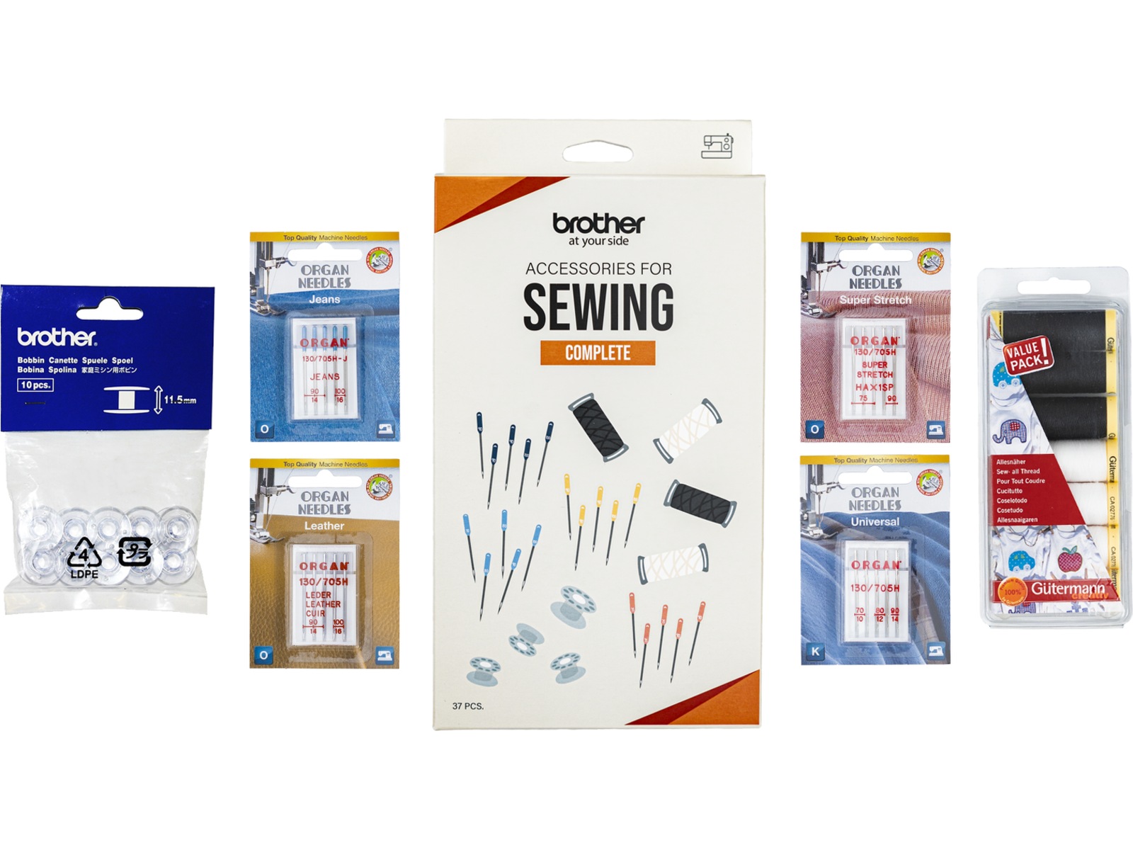 Brother COMPLETE tillbehörssats 37 delar Tillbehör till symaskin