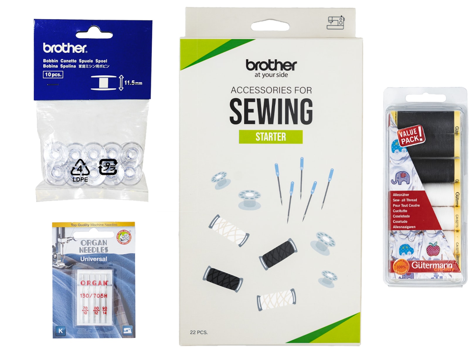 Brother STARTER tillbehörssats 22 DELAR Tillbehör till symaskin