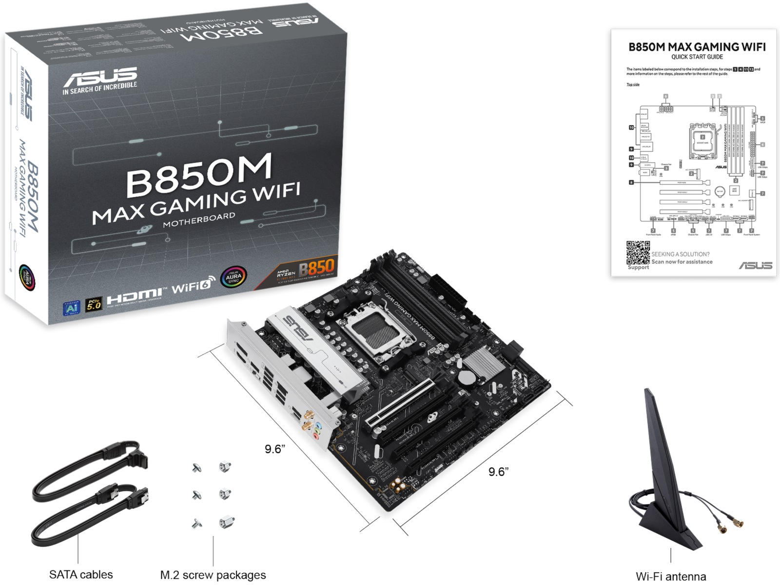 Asus B850M MAX GAMING WIFI Moderkort AMD Socket
