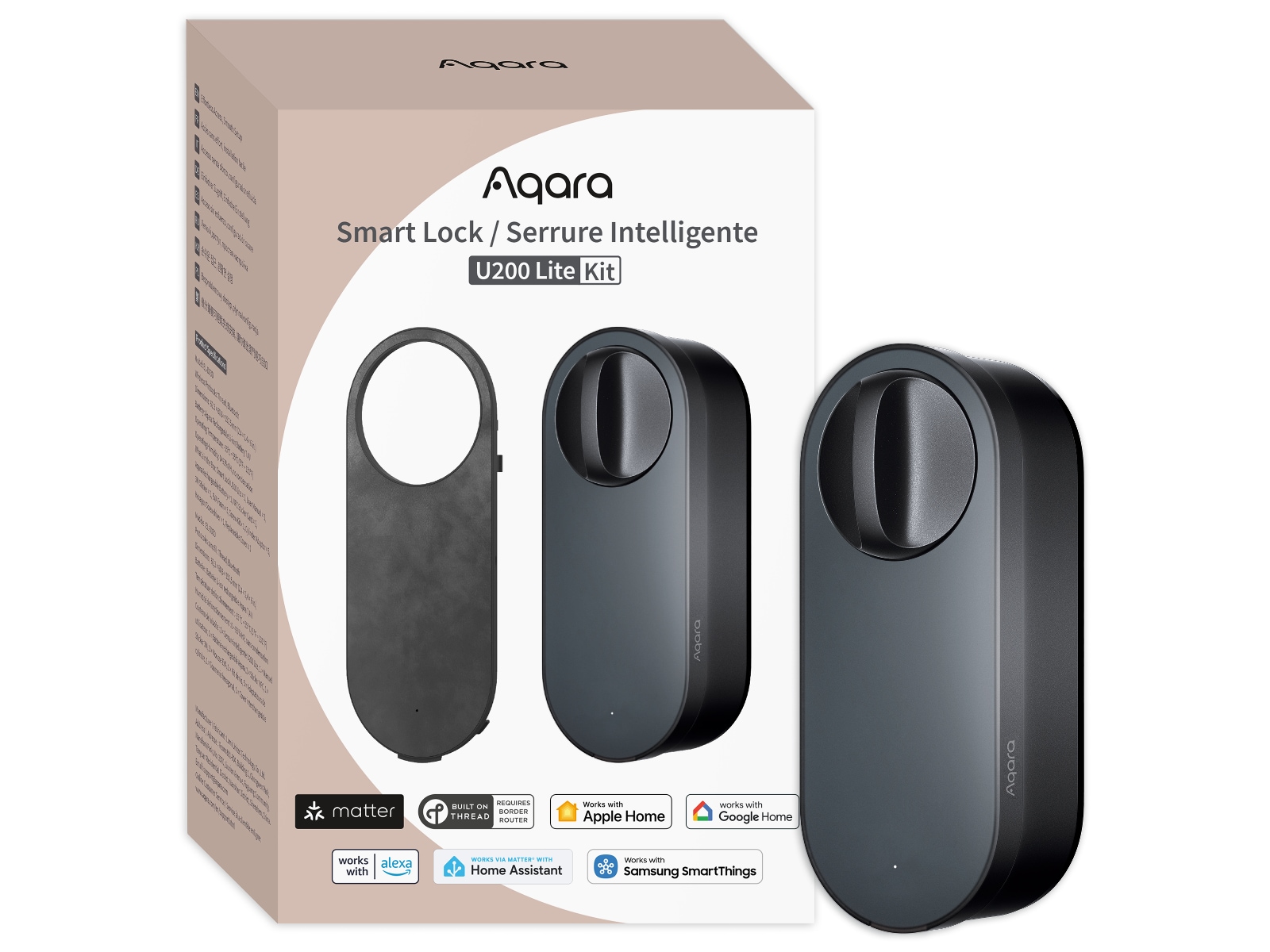 Aqara Smart Lock U200 Lite Kit (svart) Elektroniskt dörrlås