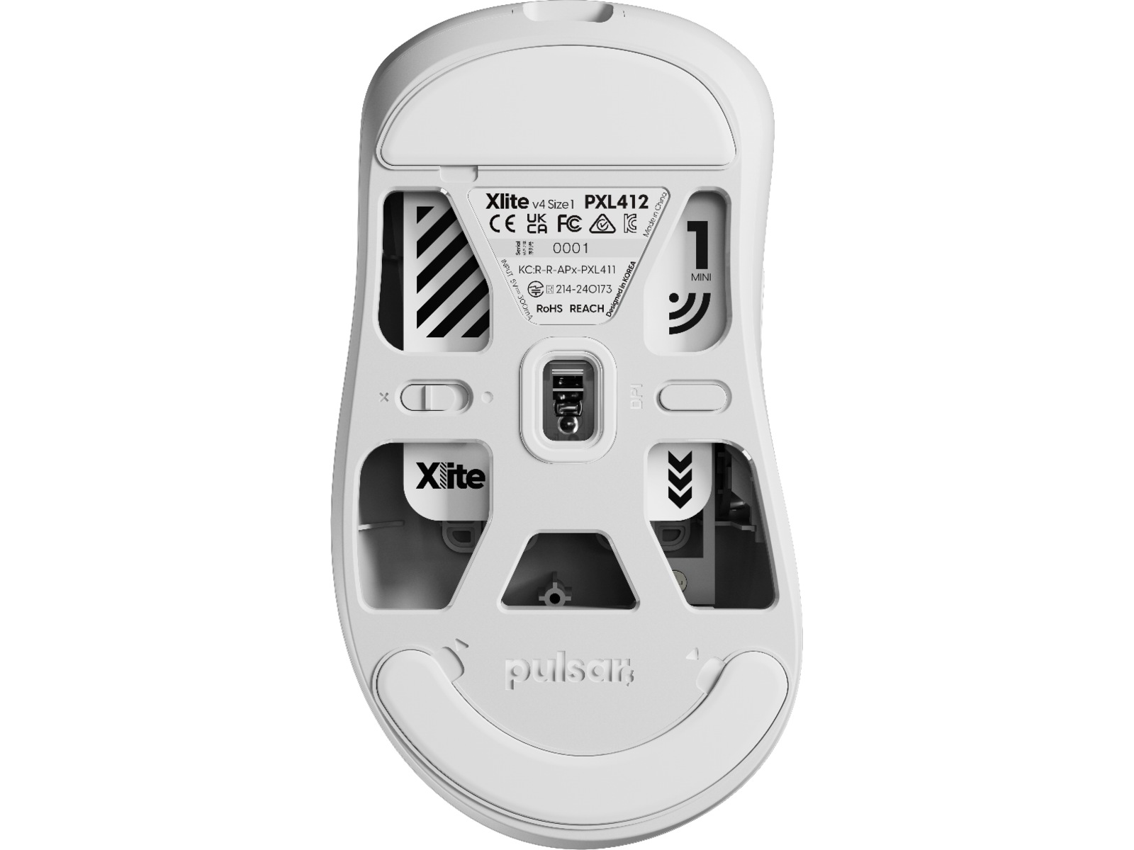 Pulsar Xlite V4 Mini trådlös spelmus (vit) Gamingmus