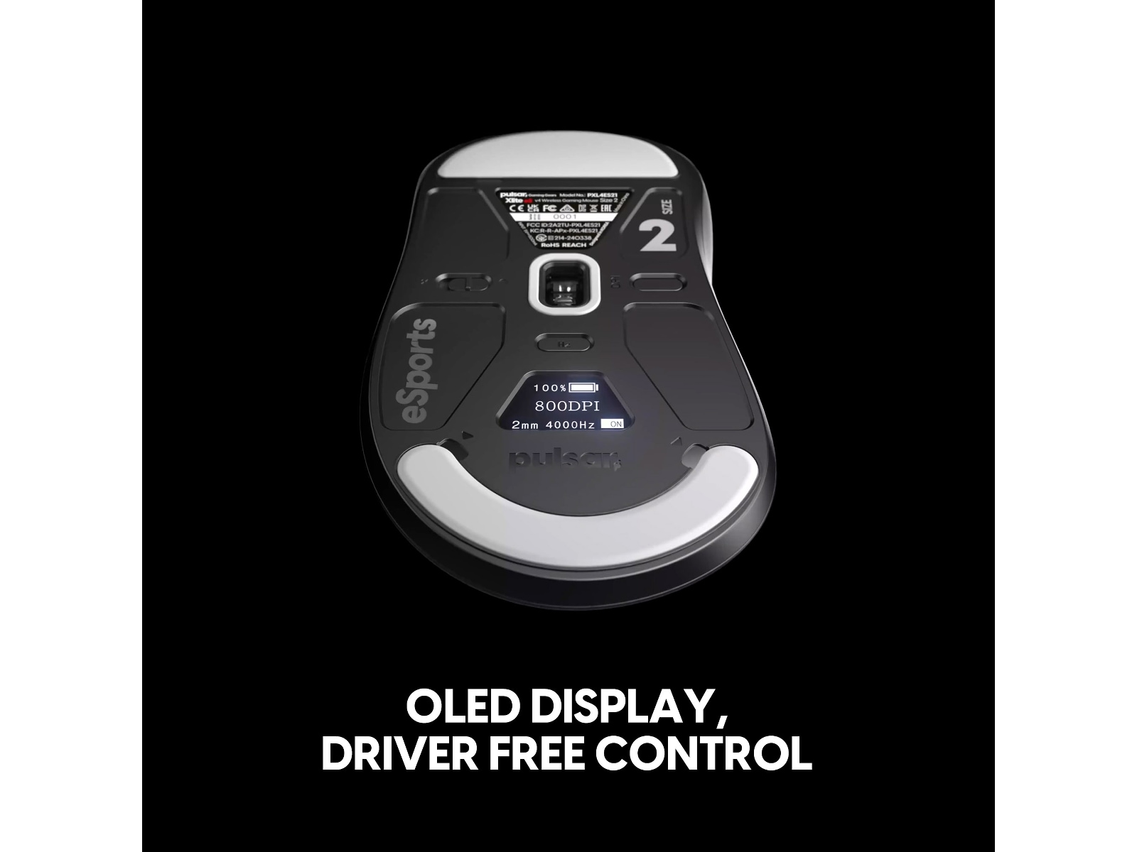 Pulsar Xlite V4 eS Medium trådlös spelmus (svart) Gamingmus