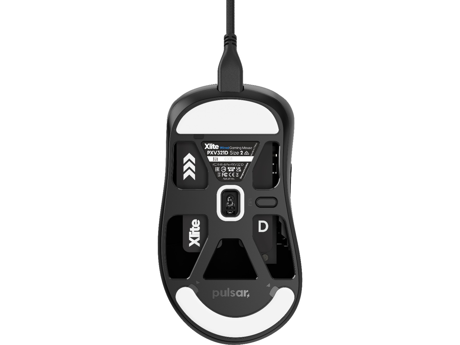 Pulsar Xlite Medium spelmus (svart) Gamingmus