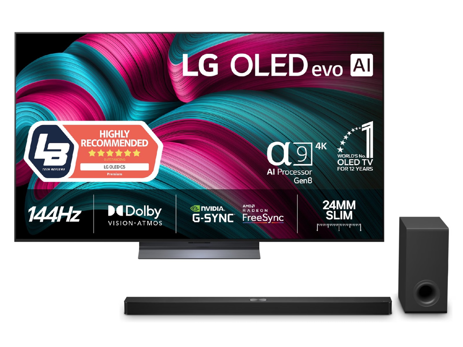 LG 77" C5 AI 4K OLED Smart TV (2025) + Soundbar 70 - 79 tums TV