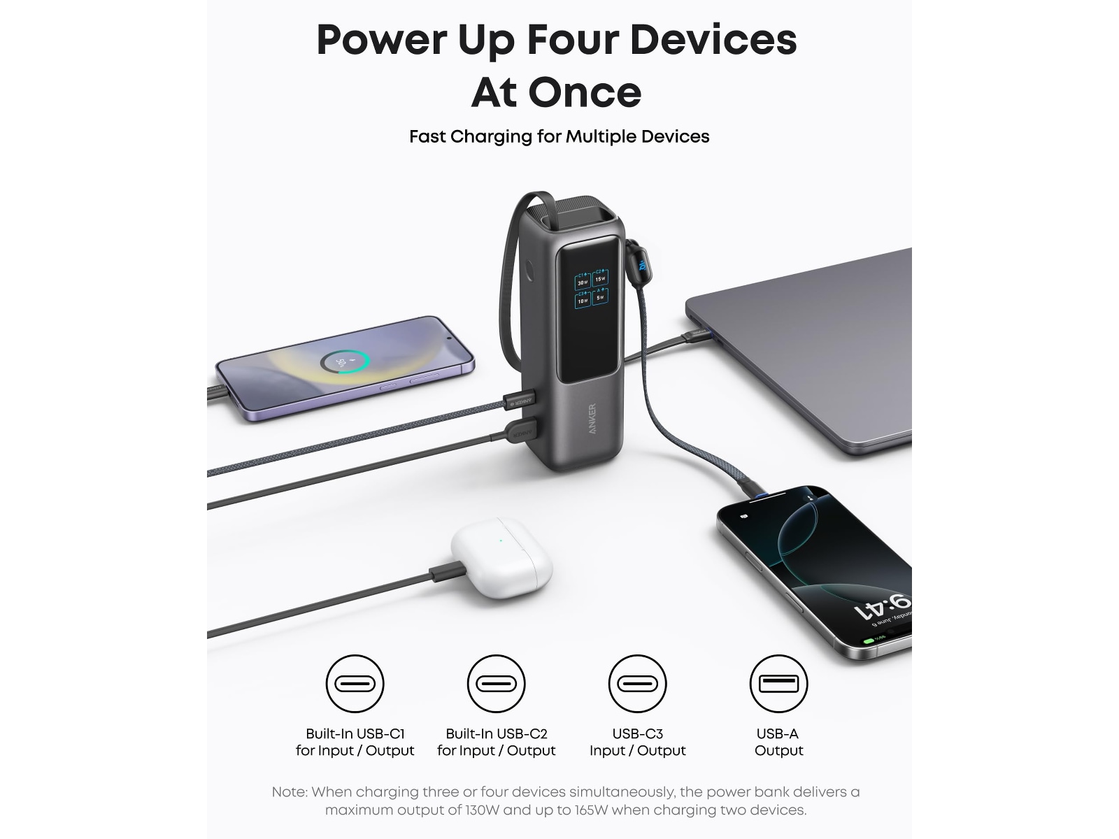 Anker Powerbank 25000 mAh med USB-C Powerbank