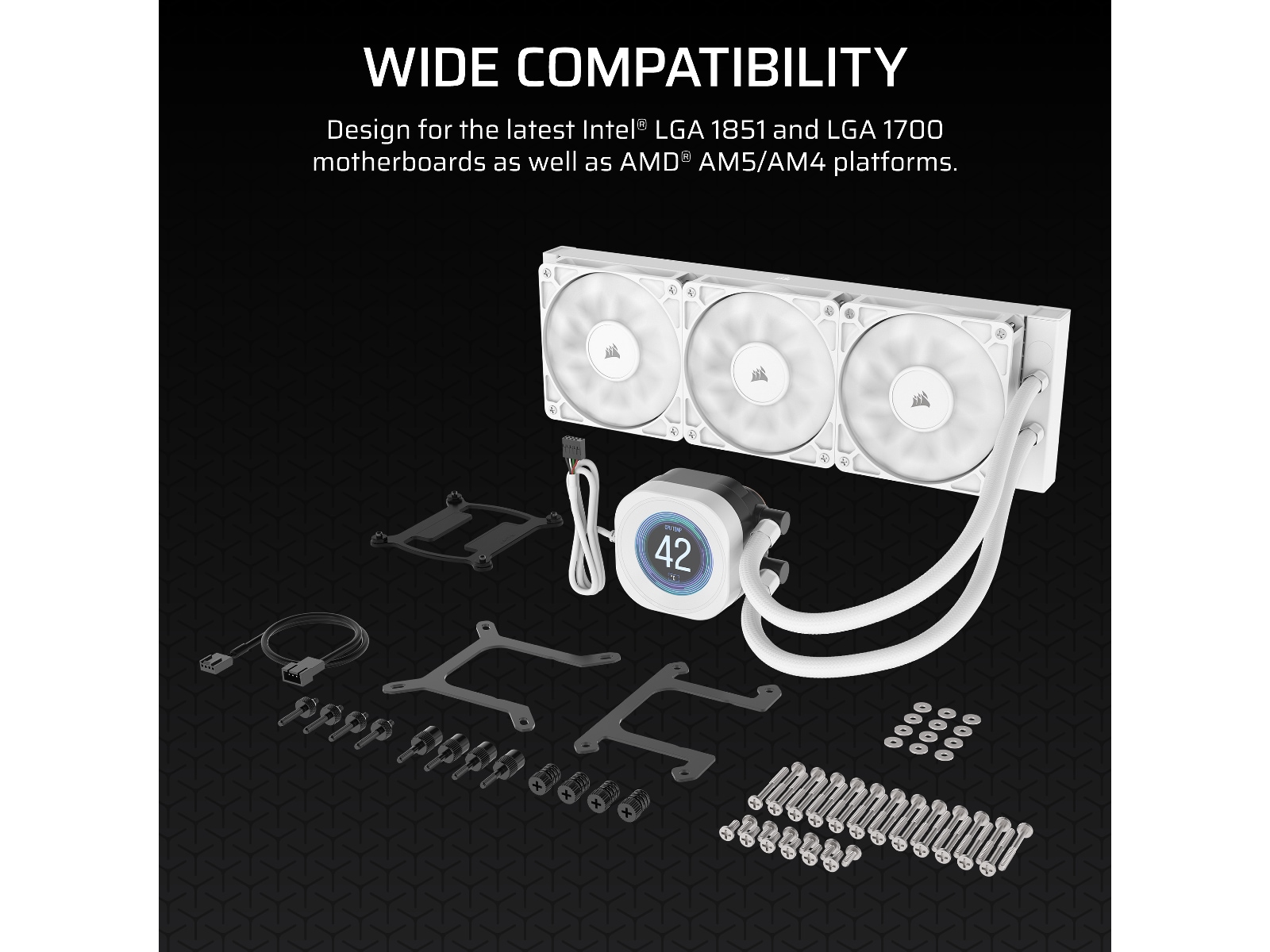 Corsair Nautilus 360 RS LCD Kylare (vit) CPU - Vattenkylning