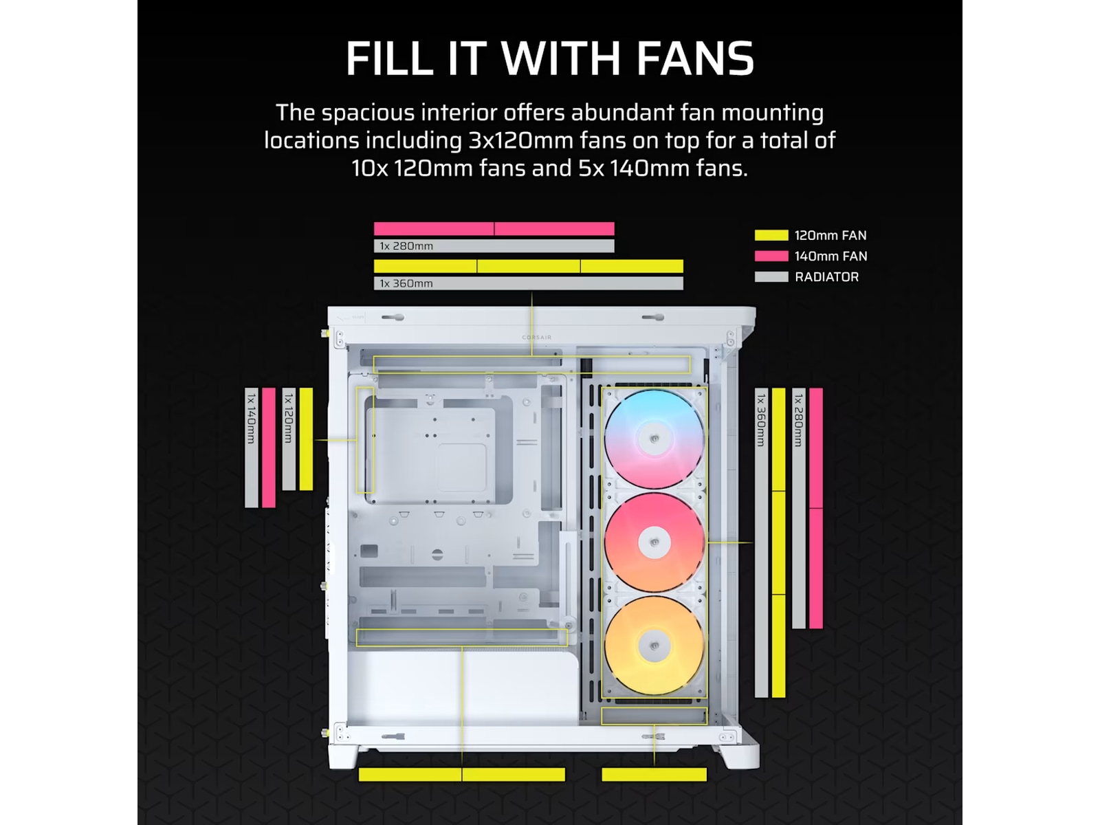 Corsair FRAME 4500X RS-R ARGB Mid Tower (vit) Midi tower