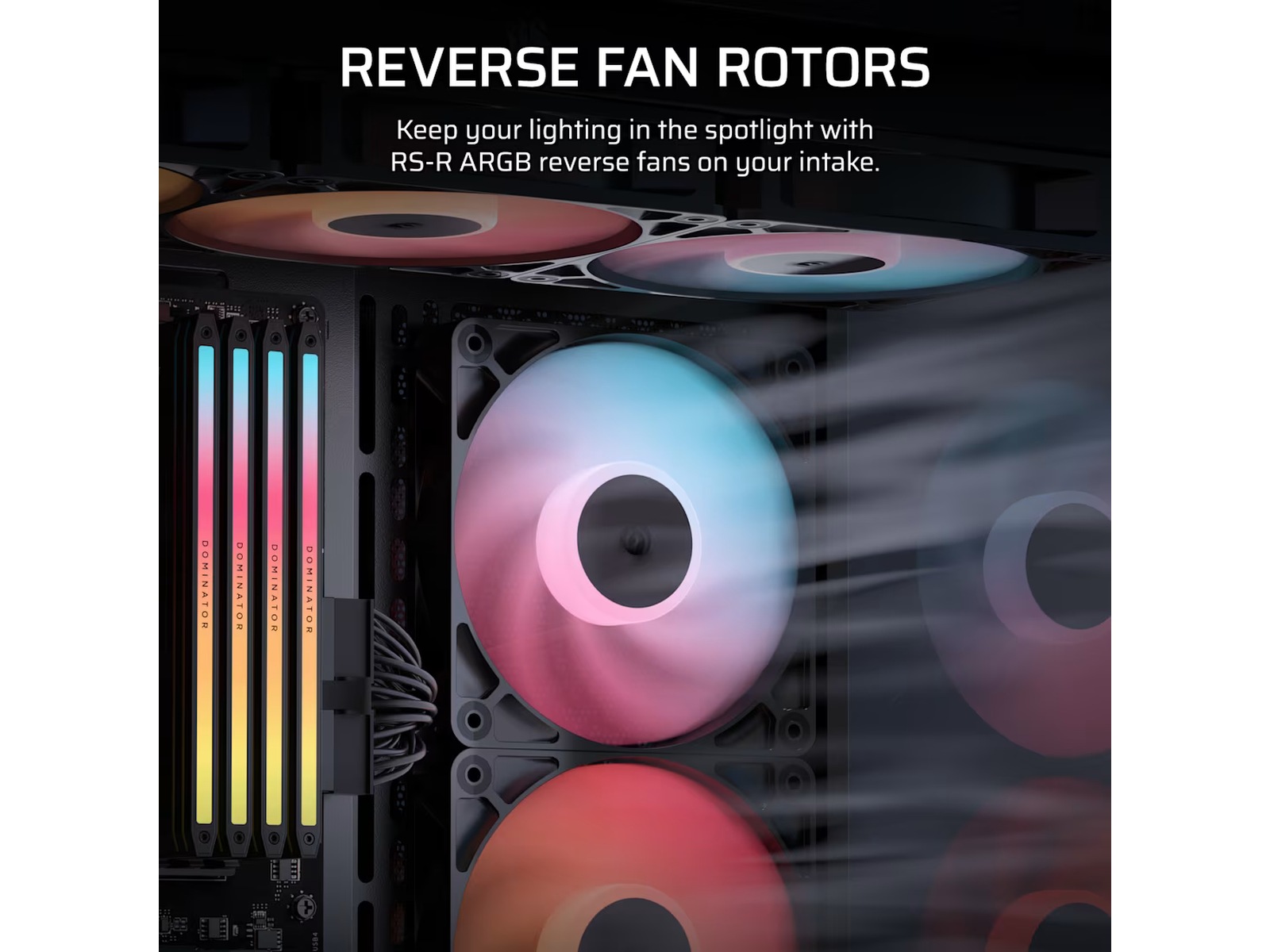 Corsair RS120-R ARGB PWM Reverse Fläkt 3pk (svart) Fläkt