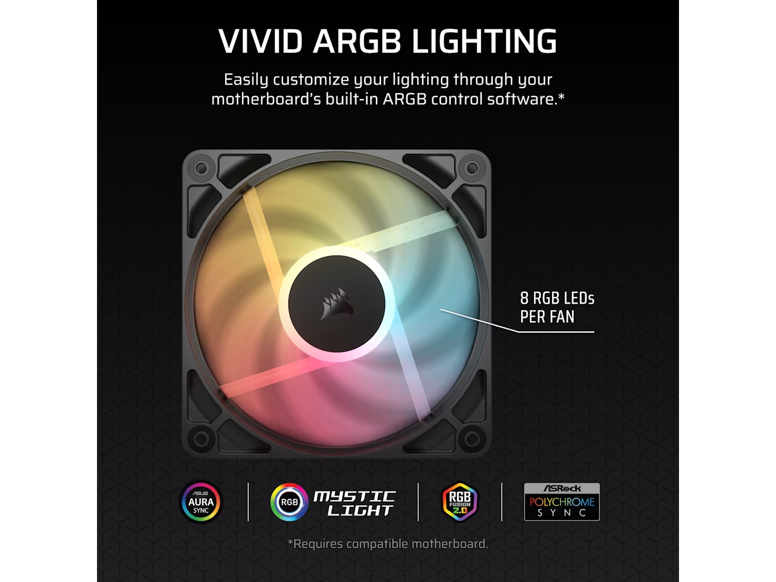 Corsair RS120-R ARGB PWM Reverse Fläkt 3pk (svart) Fläkt