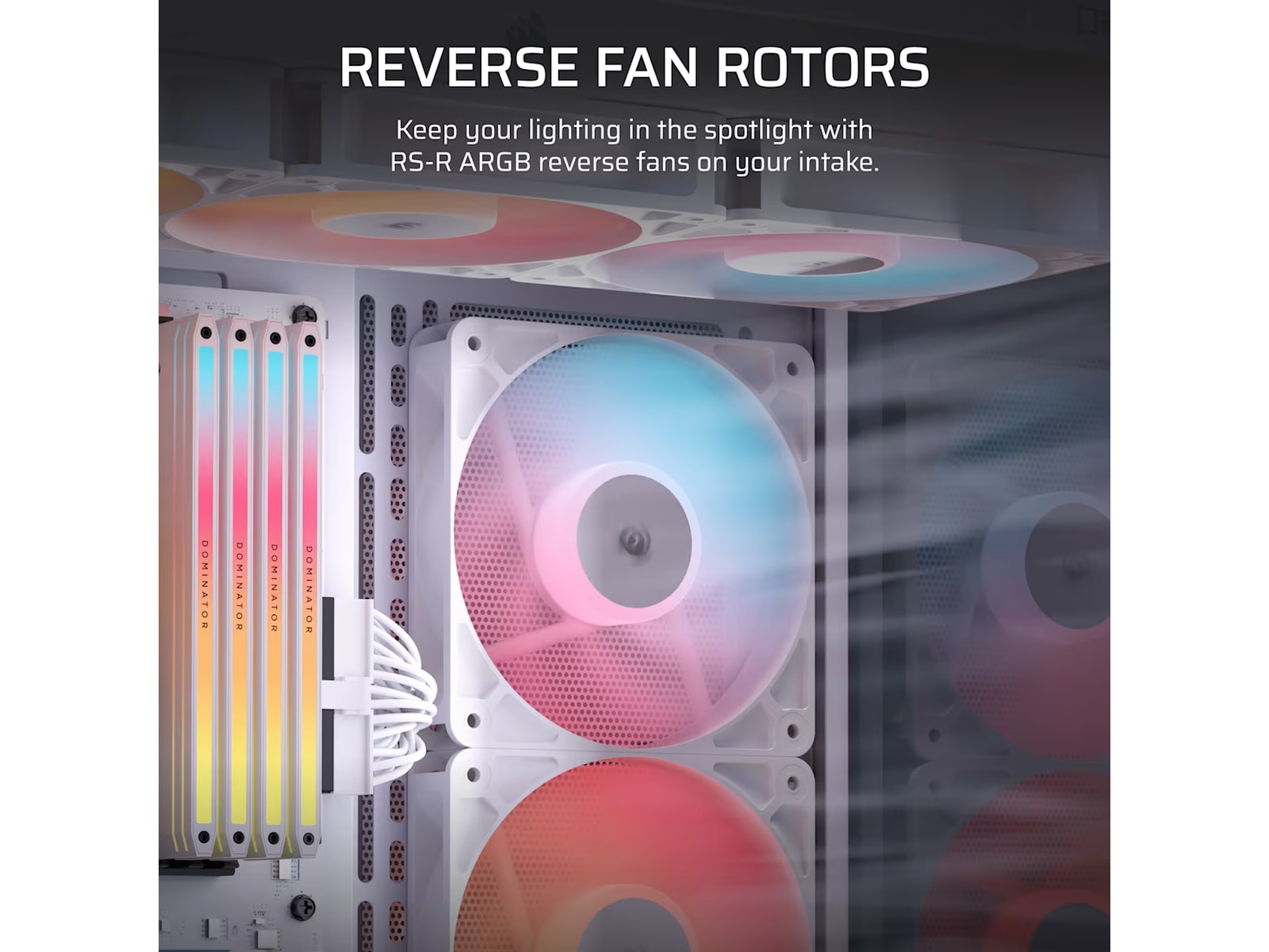 Corsair RS120-R ARGB PWM Reverse Fläkt 3pk (vit) Fläkt