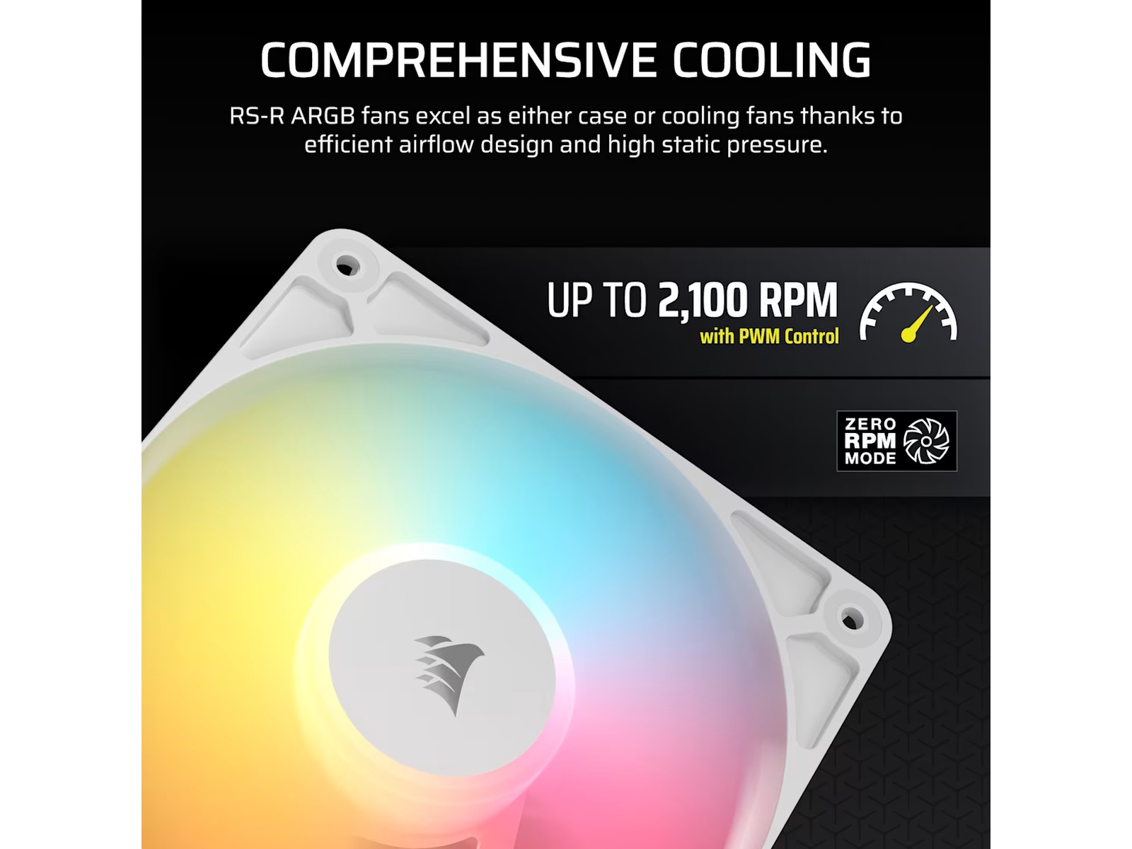 Corsair RS120-R ARGB PWM Reverse Fläkt 3pk (vit) Fläkt