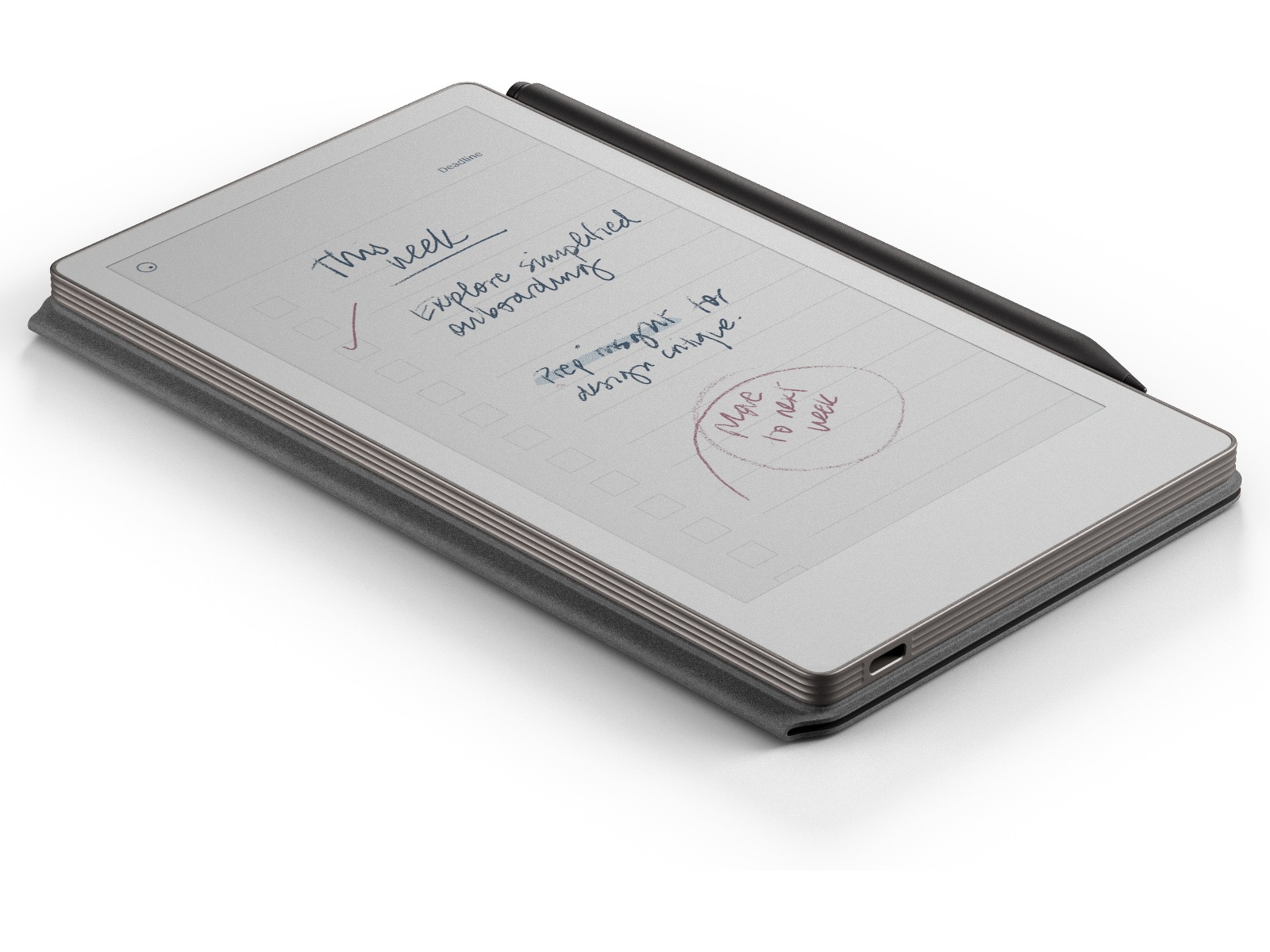 reMarkable Paper Pro Move 7.3" inkl. Marker Plus & Book Folio (svart skinn) Digitala anteckningsblock och tillbehör