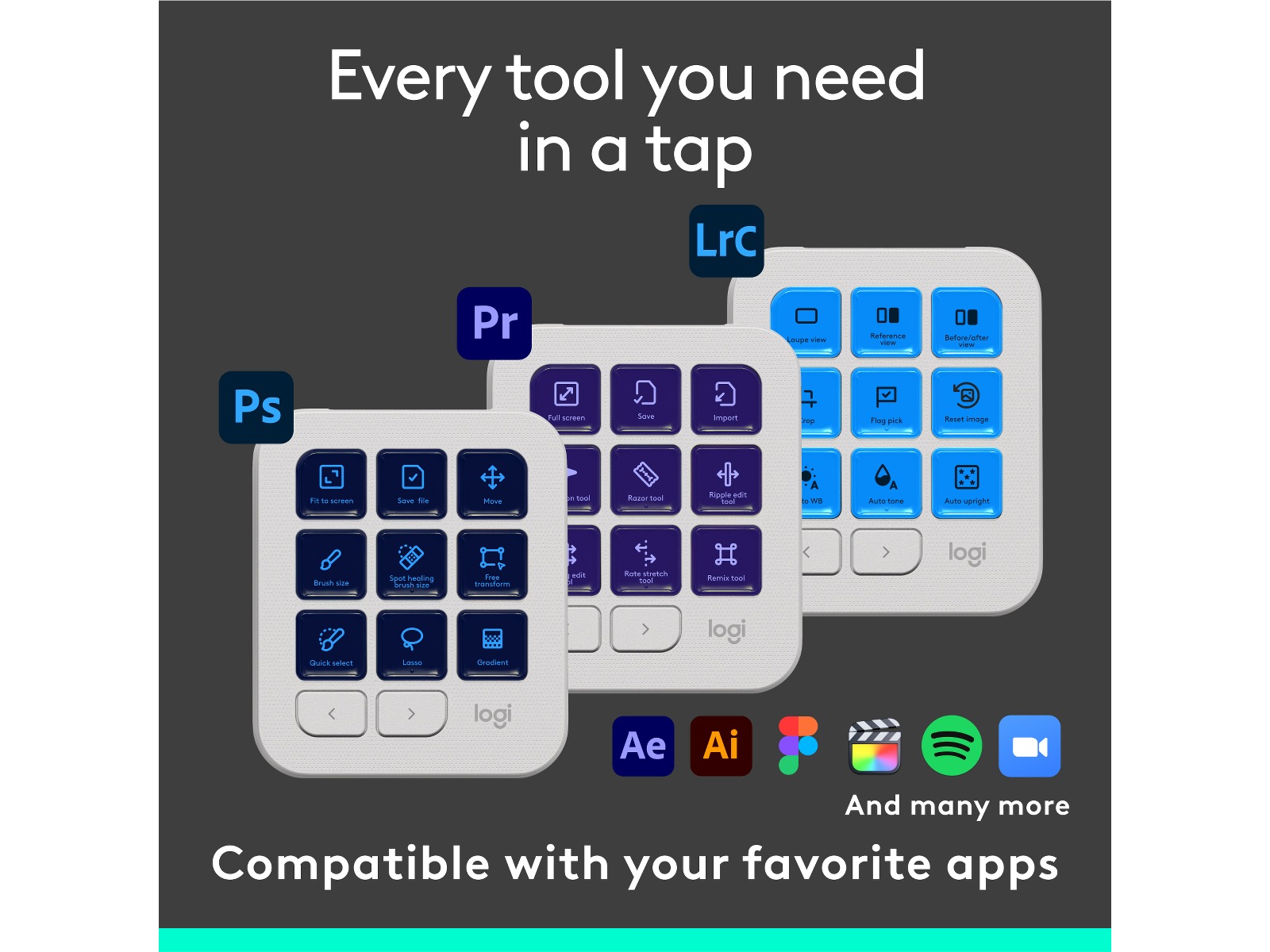 Logitech MX Creative Console (grå) Tangentbord