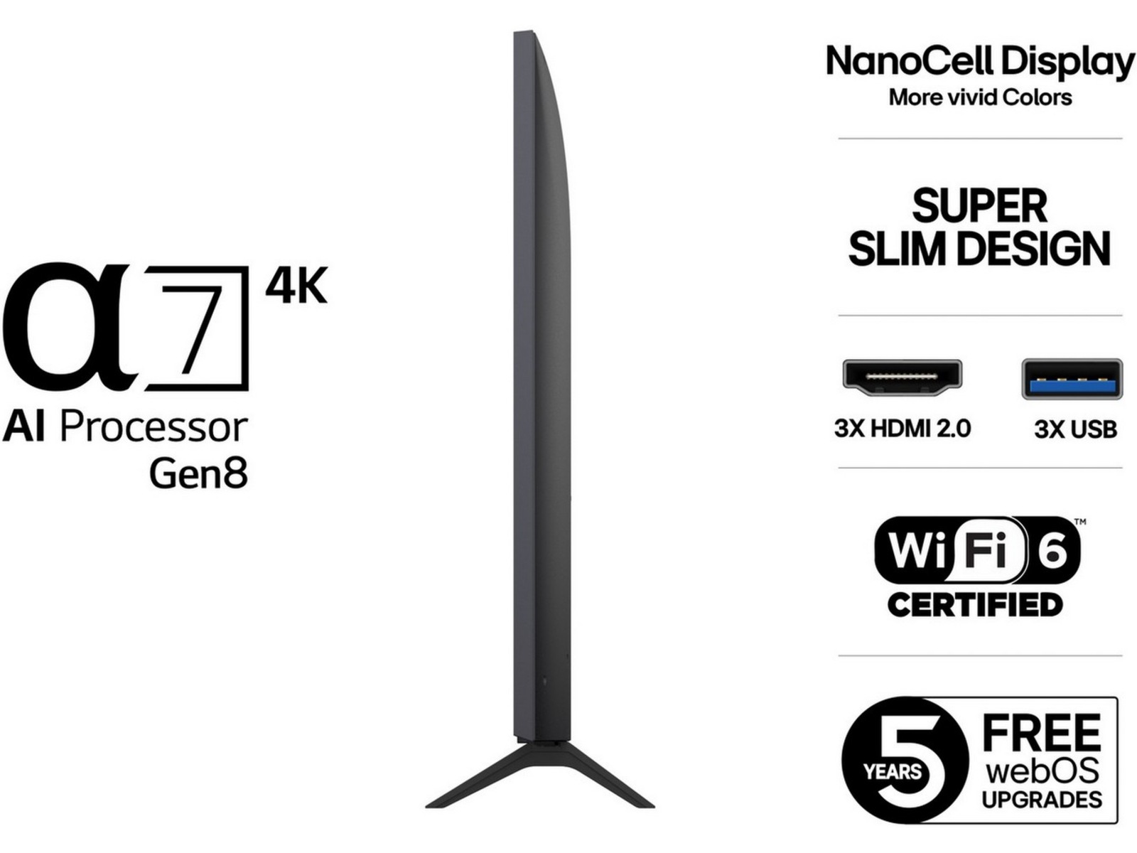 LG 55" NANO80 AI 4K NanoCell Smart TV (2025) 50 - 59 tums TV