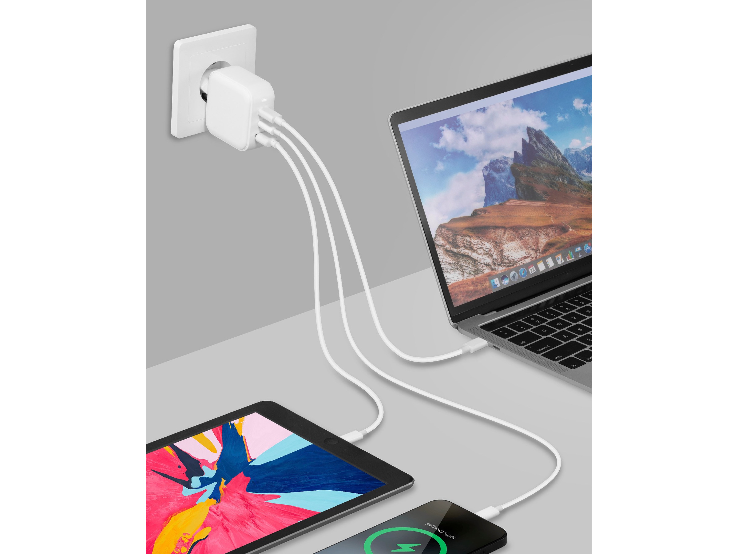 Andersson 65W Väggladdare (vit) Mobilladdare