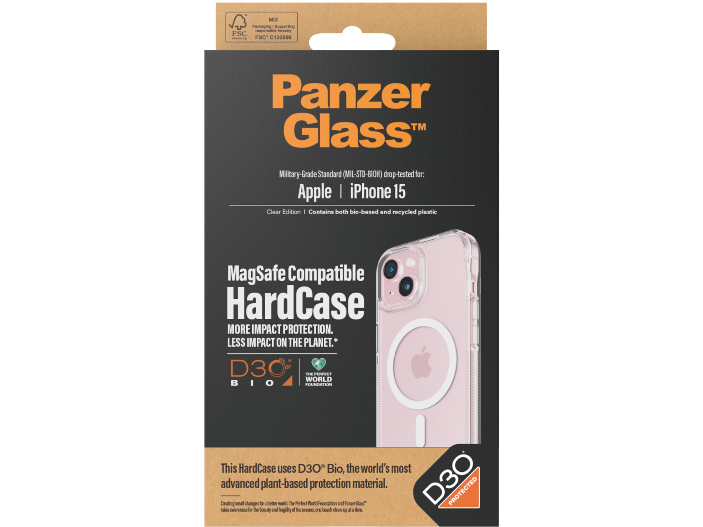 PanzerGlass iPhone 15 HardCase Skal (transparent) Mobilskal