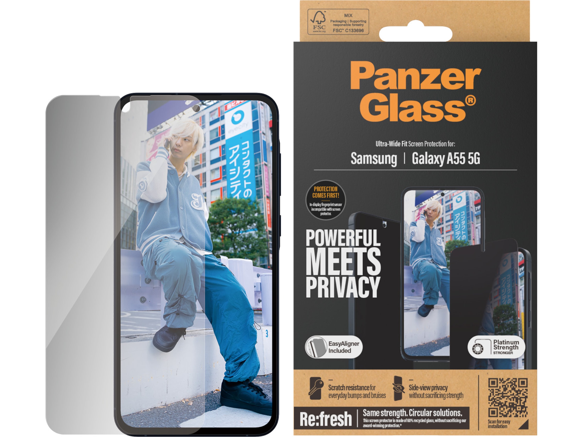 PanzerGlass Galaxy A55 5G Privacy skärmskydd Skärmskydd mobiltelefon