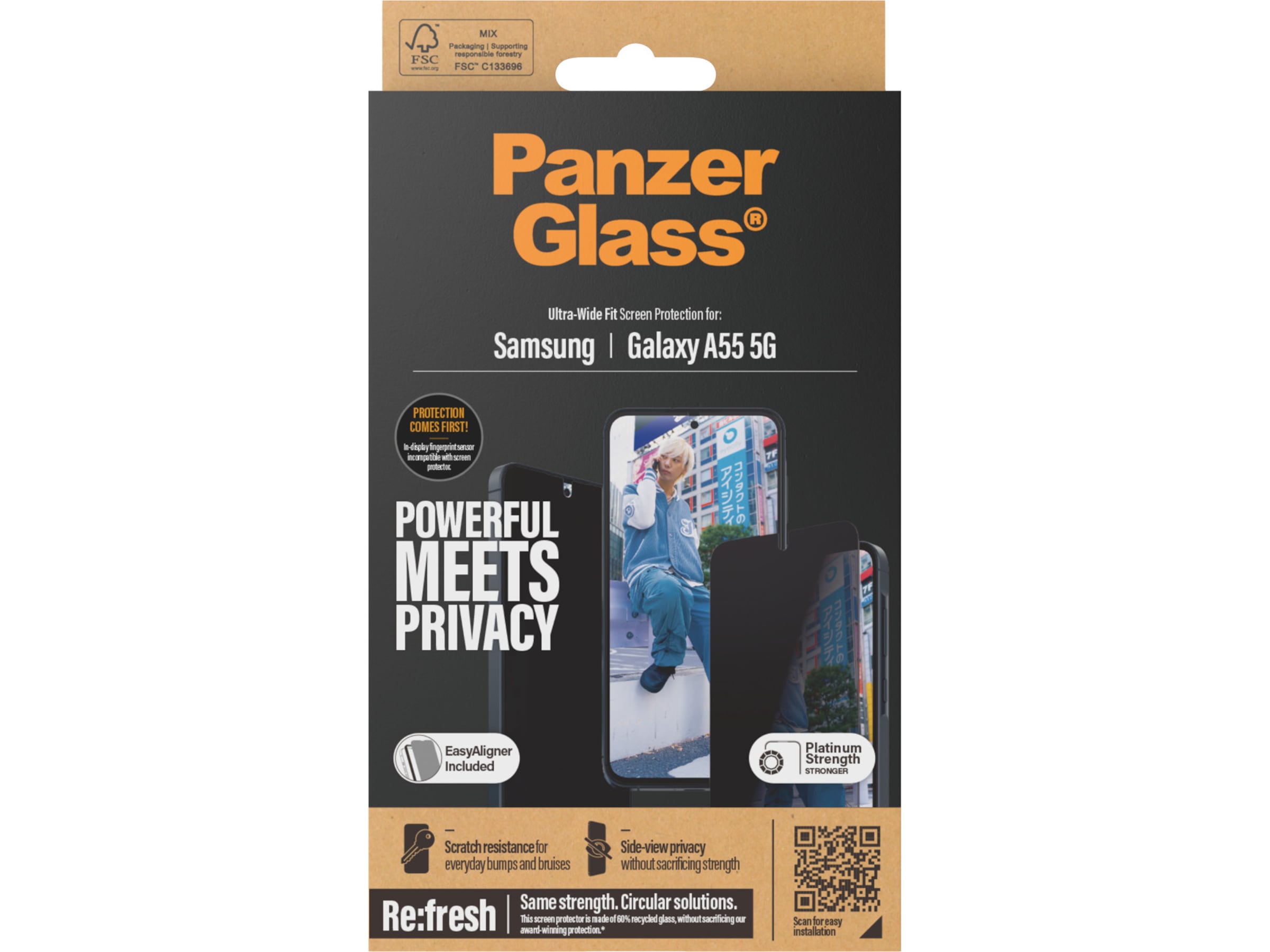 PanzerGlass Galaxy A55 5G Privacy skärmskydd Skärmskydd mobiltelefon