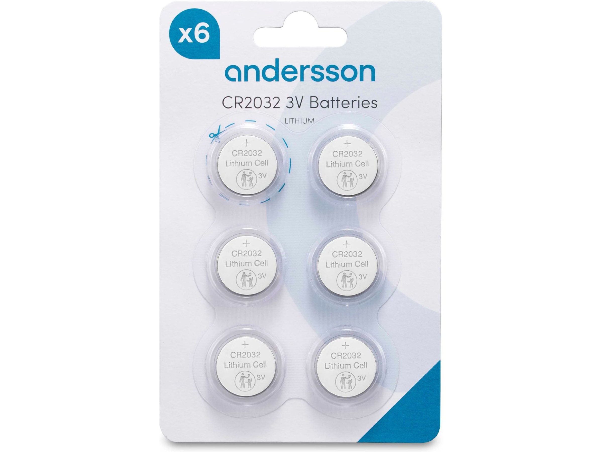 Andersson CR2032 Litiumbatteri, 6-pk Batterier för allmänt bruk