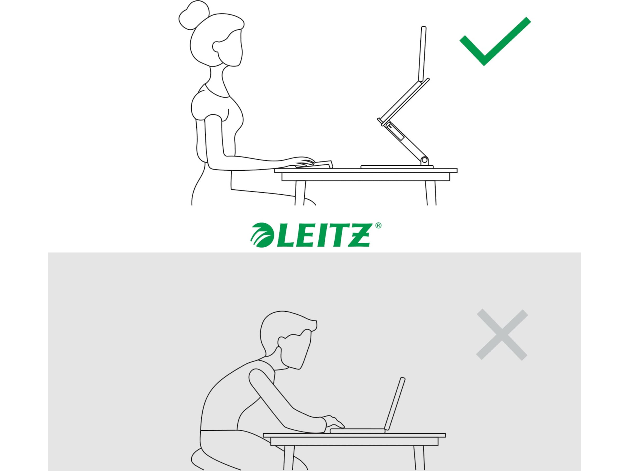 Leitz Ergo Multi-angle bärbar datorstativ (grå) Laptopstativ