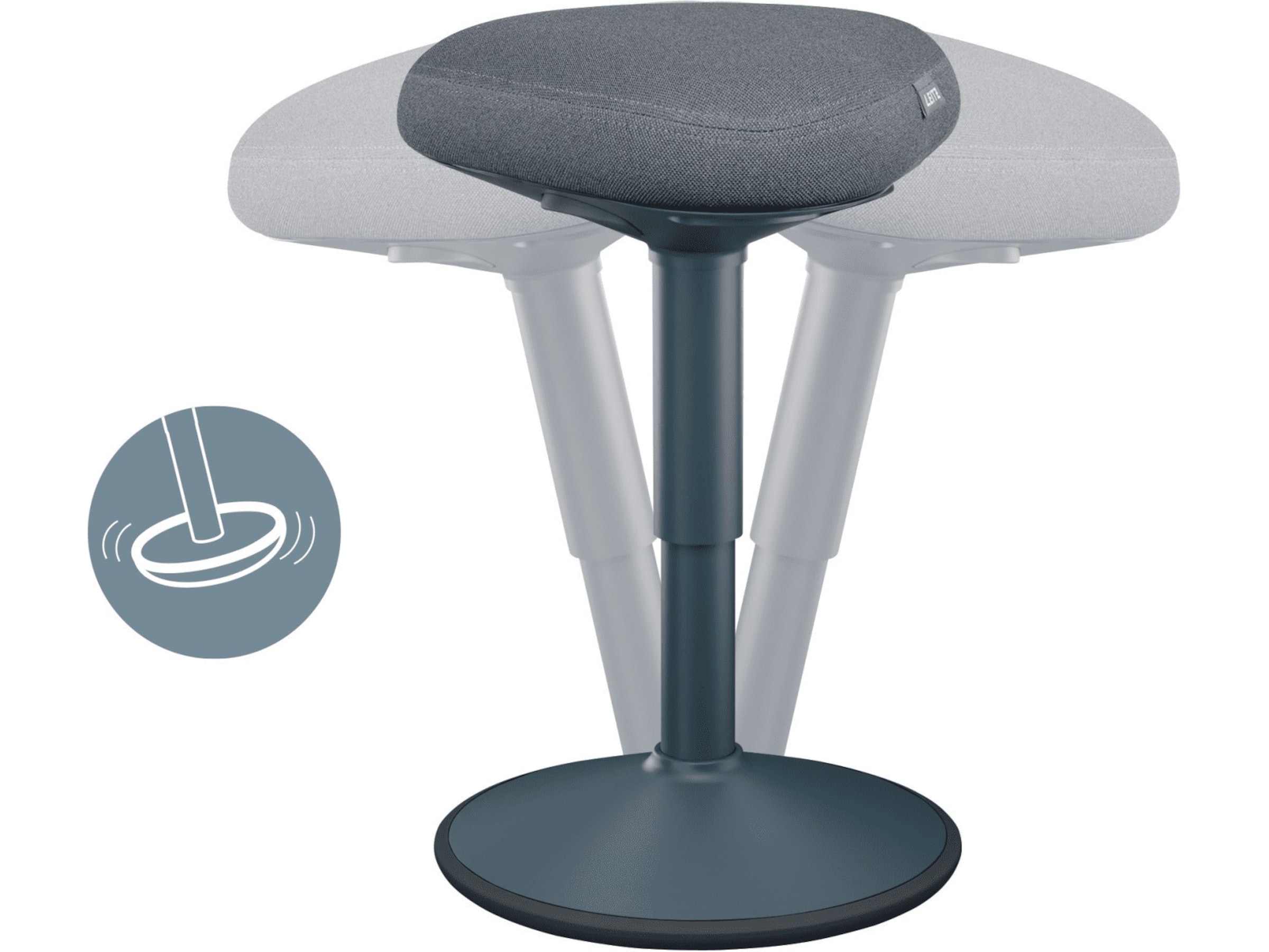 Leitz Ergo Active Balance stol med komfortsits (mörkgrå) Kontorsstolar