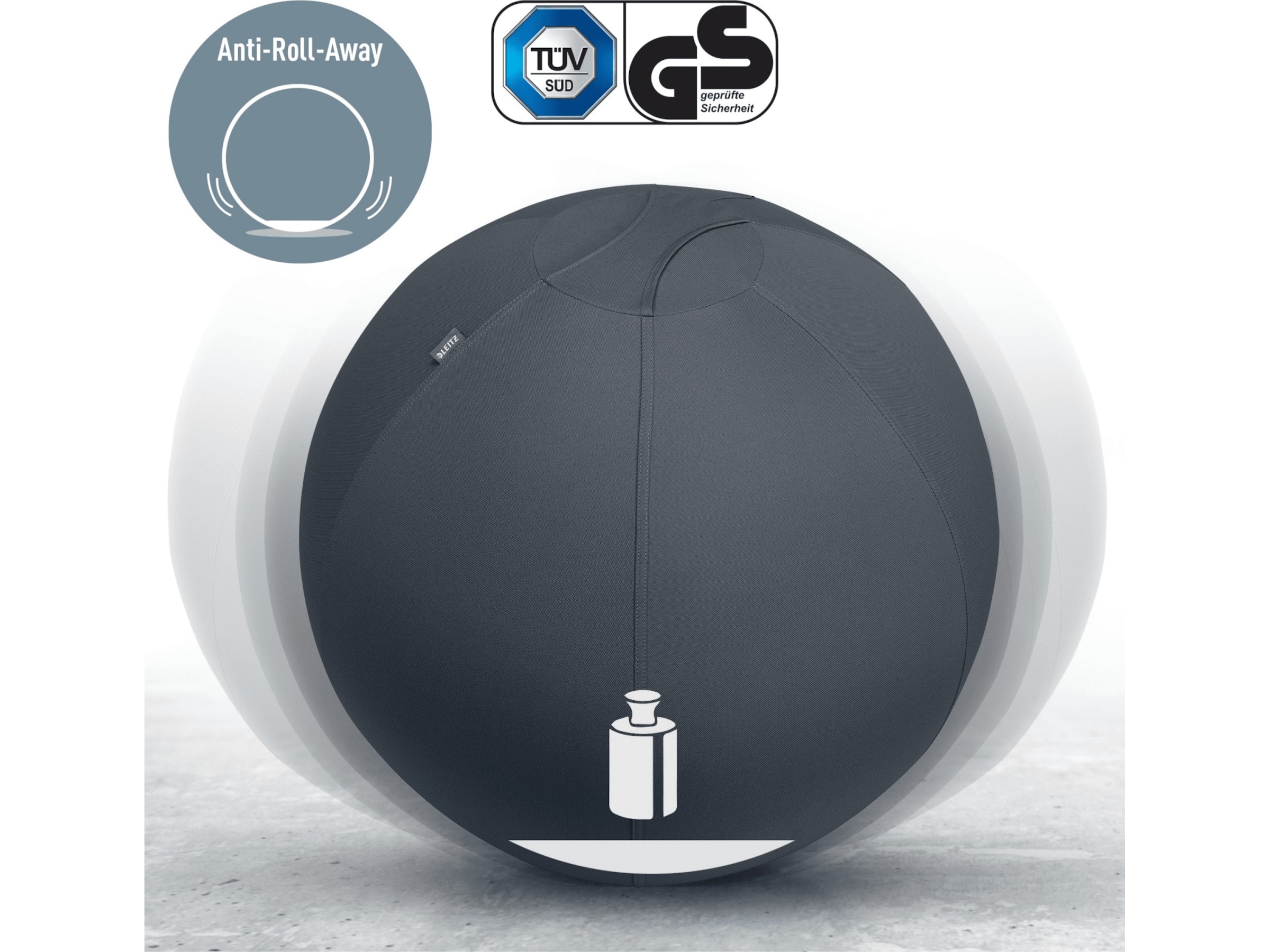 Leitz Ergo Active Anti-Roll Balance Ball (mörkgrå) Kontorsstolar