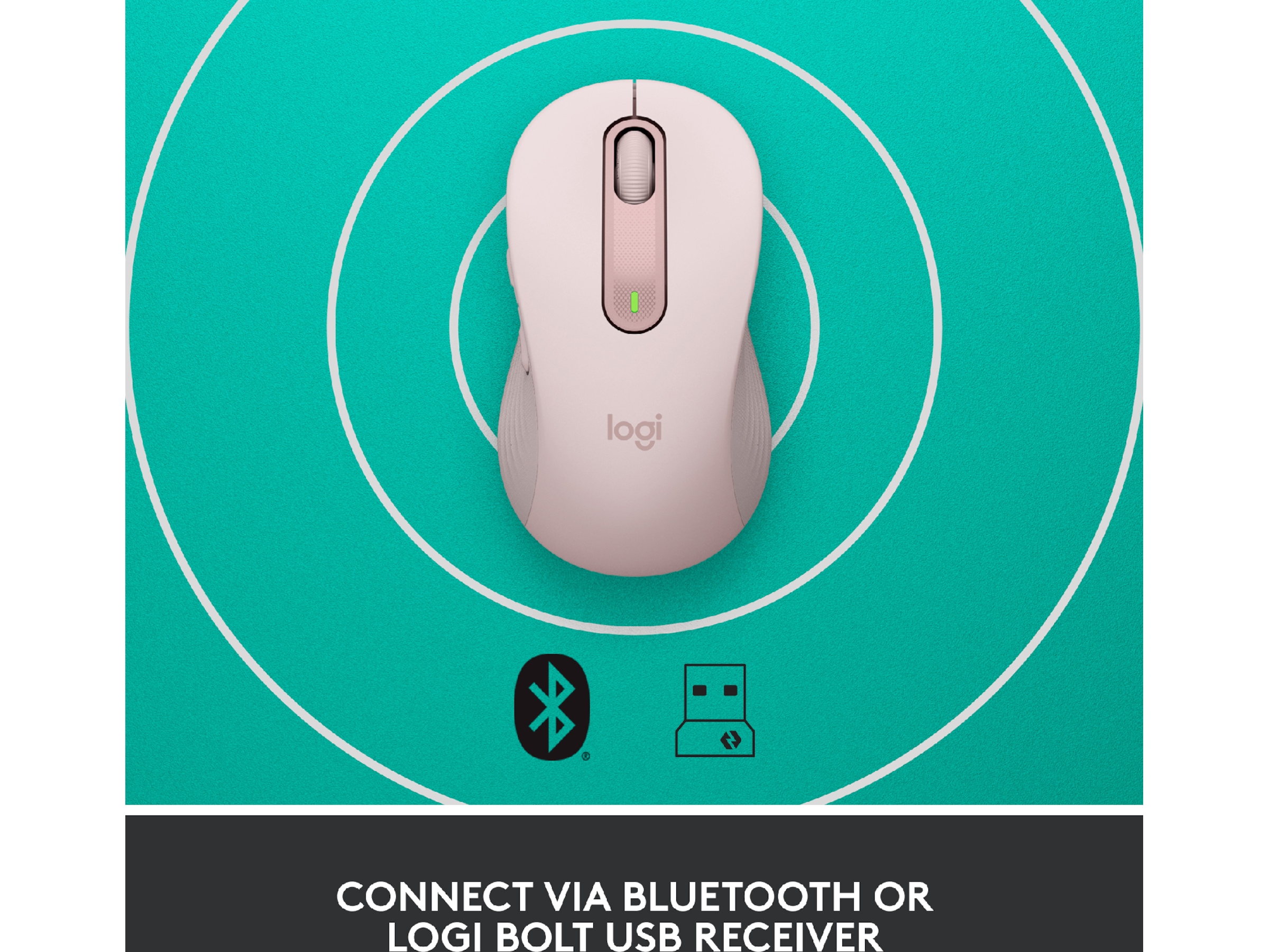 Logitech Signature M650 Medium  trådlös mus Rosa Mus