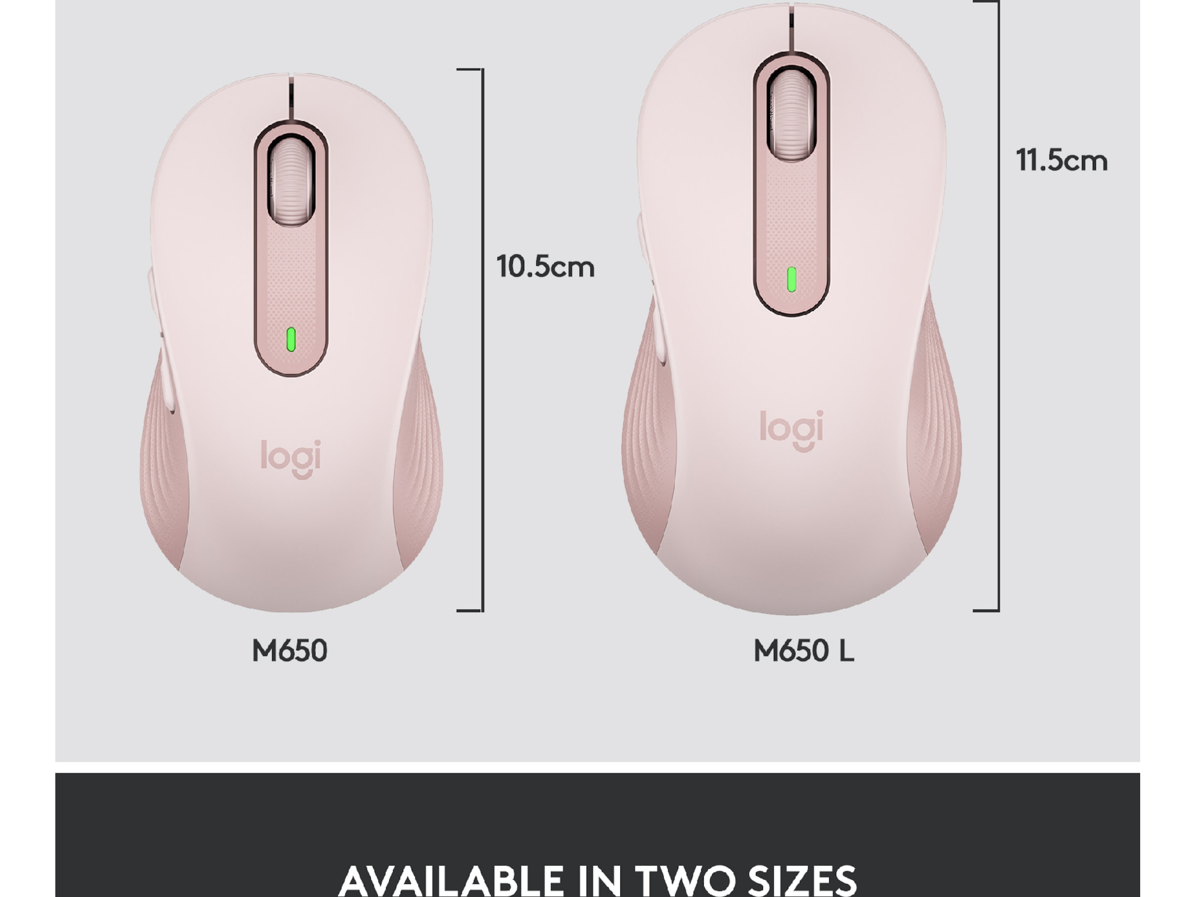 Logitech Signature M650 Medium  trådlös mus Rosa Mus