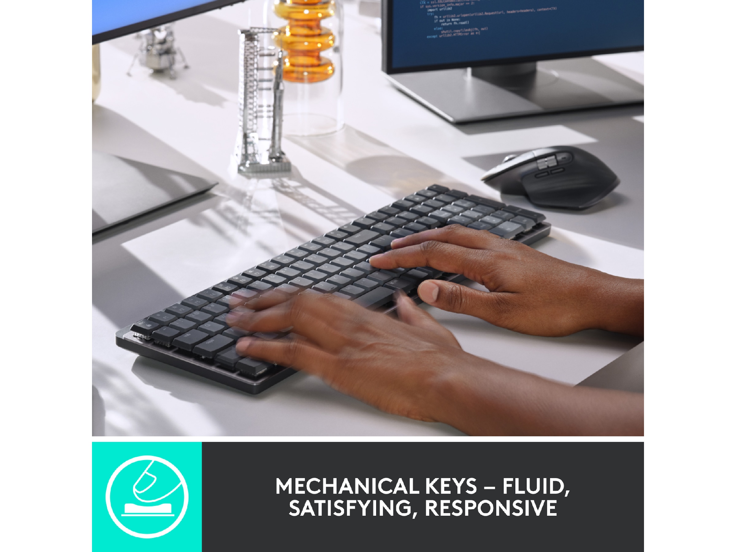 Logitech MX Mechanical Wireless Tactile (graphite) Tangentbord