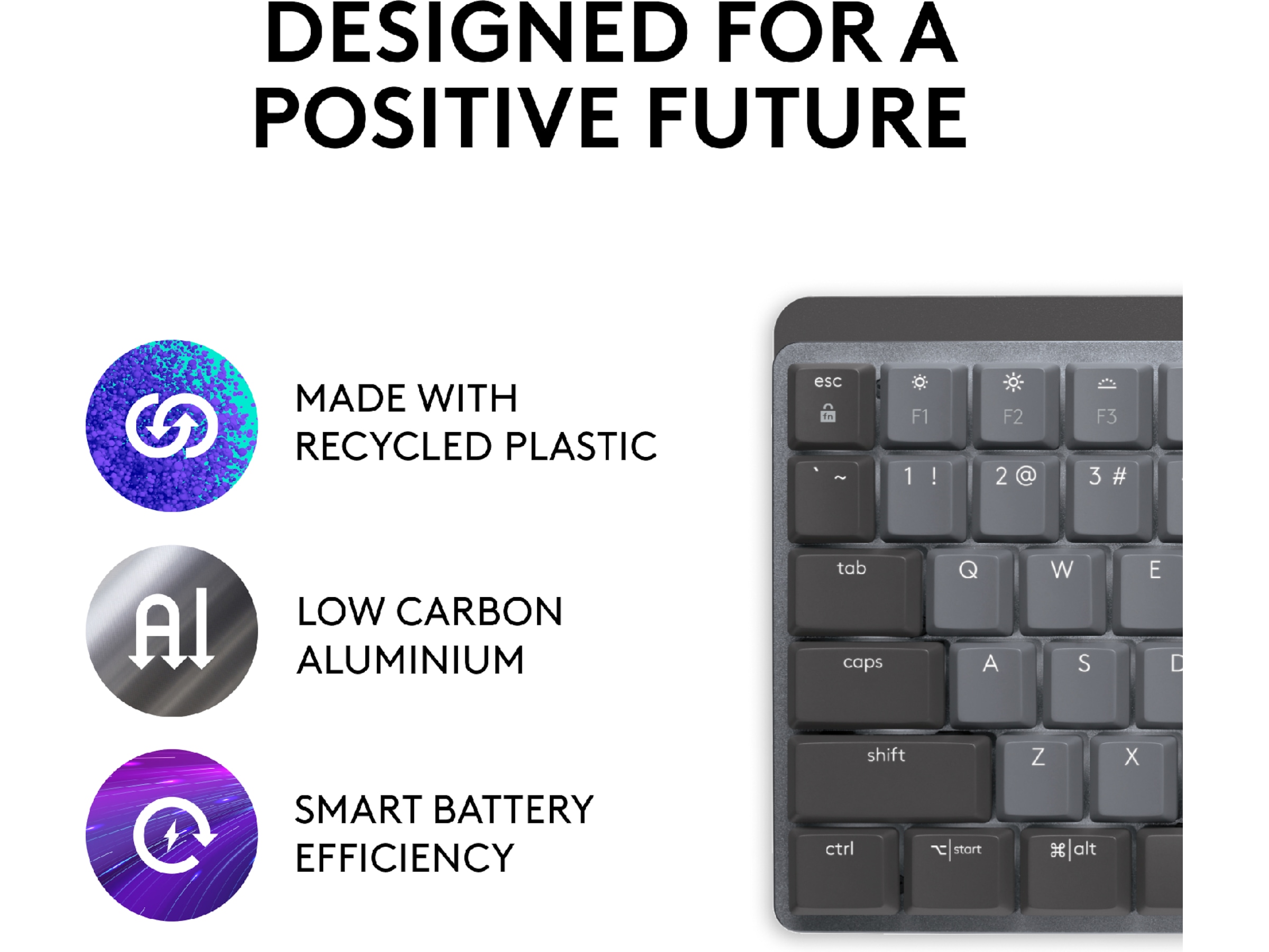 Logitech MX Mechanical Wireless Tactile (graphite) Tangentbord