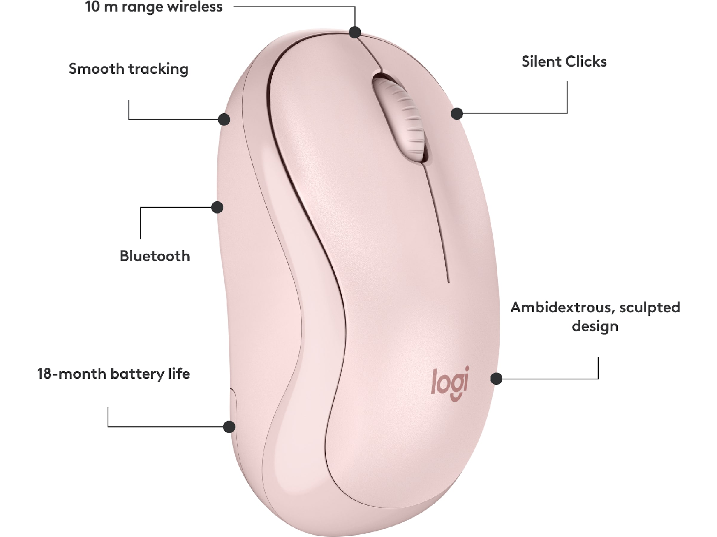 Logitech M240 Trådlös Mus (rosa) Mus