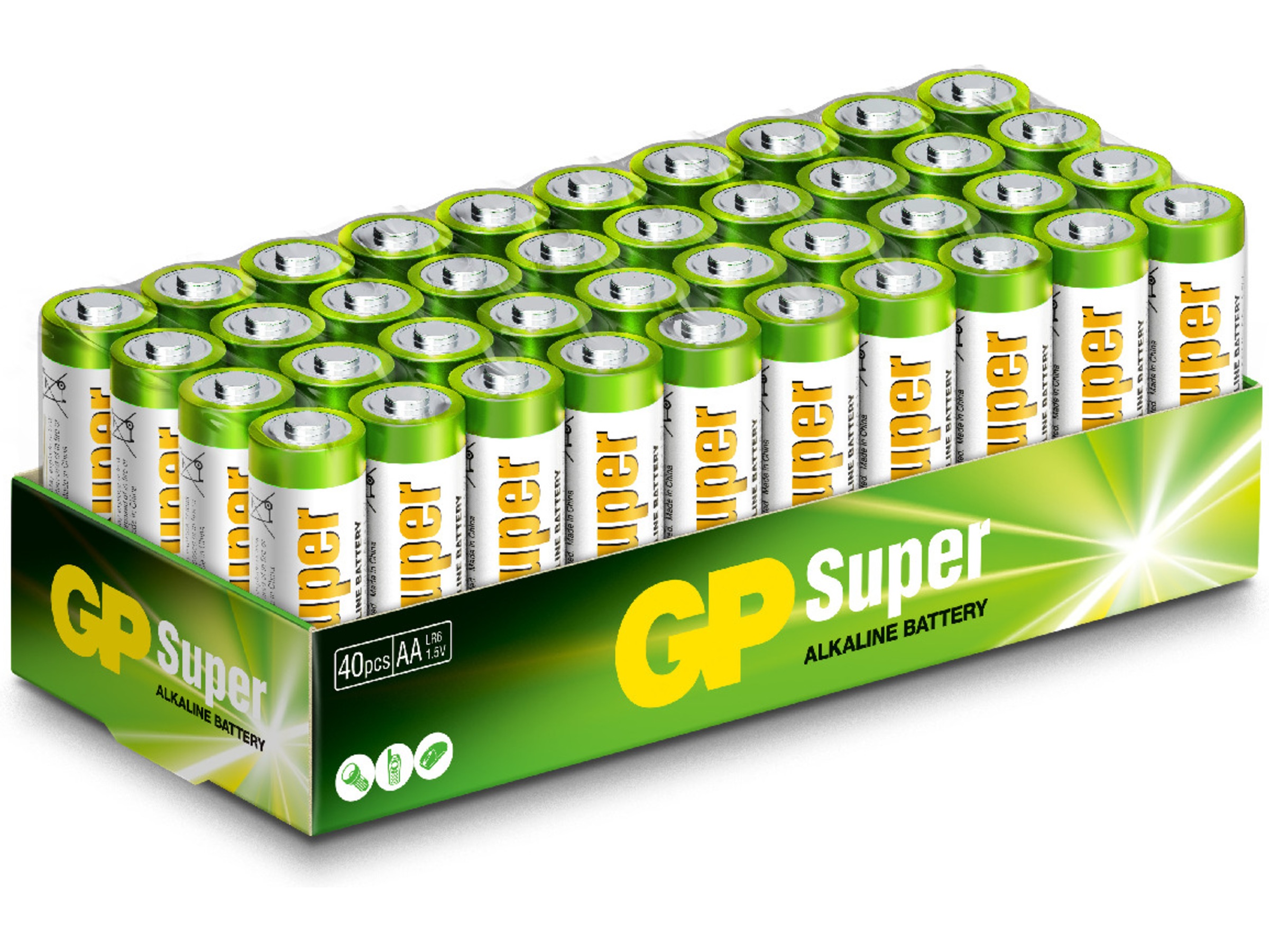 GP Super Alkaline AA/LR6 batteri, 40-pk Batterier för allmänt bruk