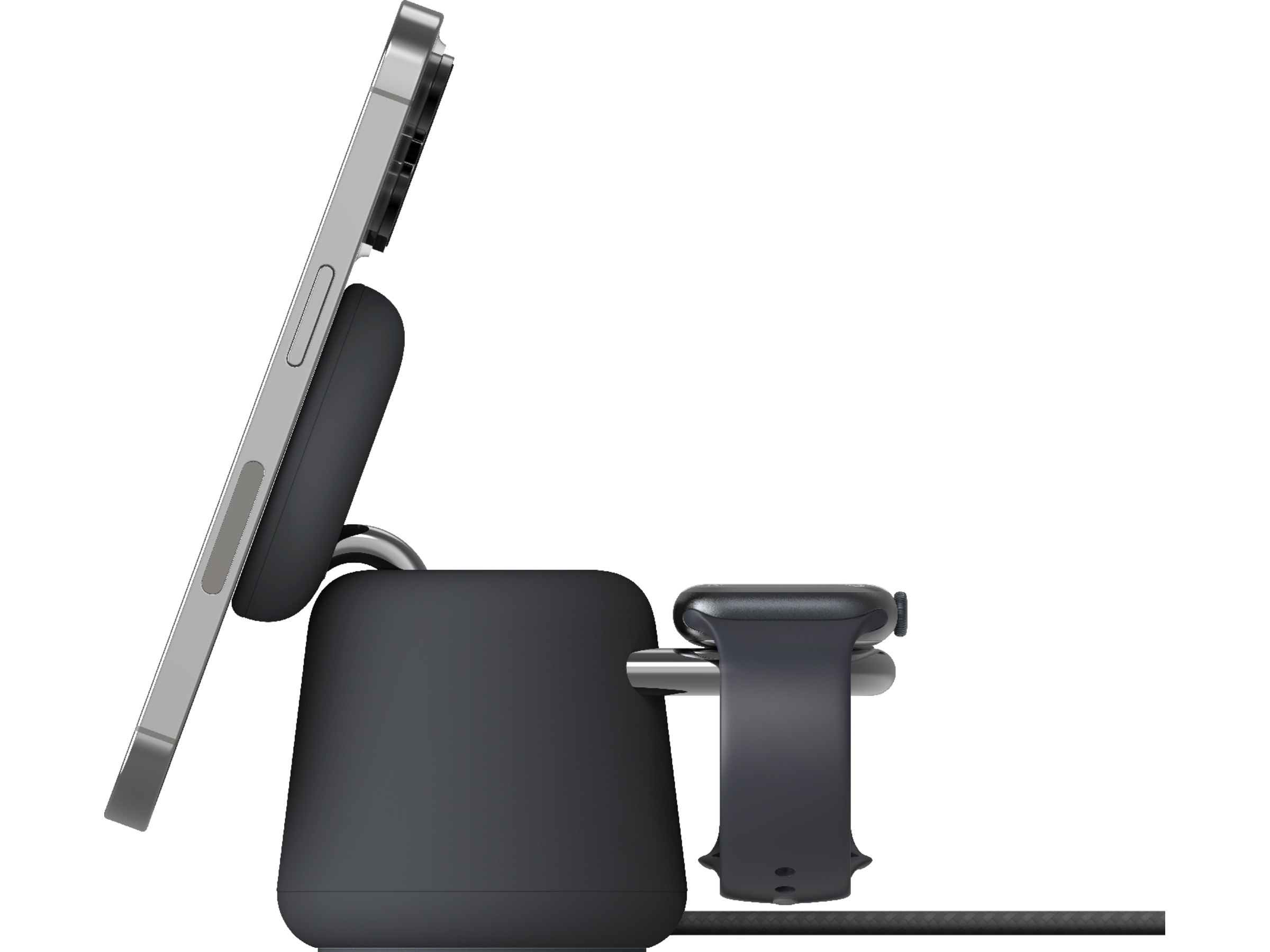 Belkin Boost Charge Pro 2-i-1 15W trådlös laddningsdocka (charcoal) Trådlös laddare