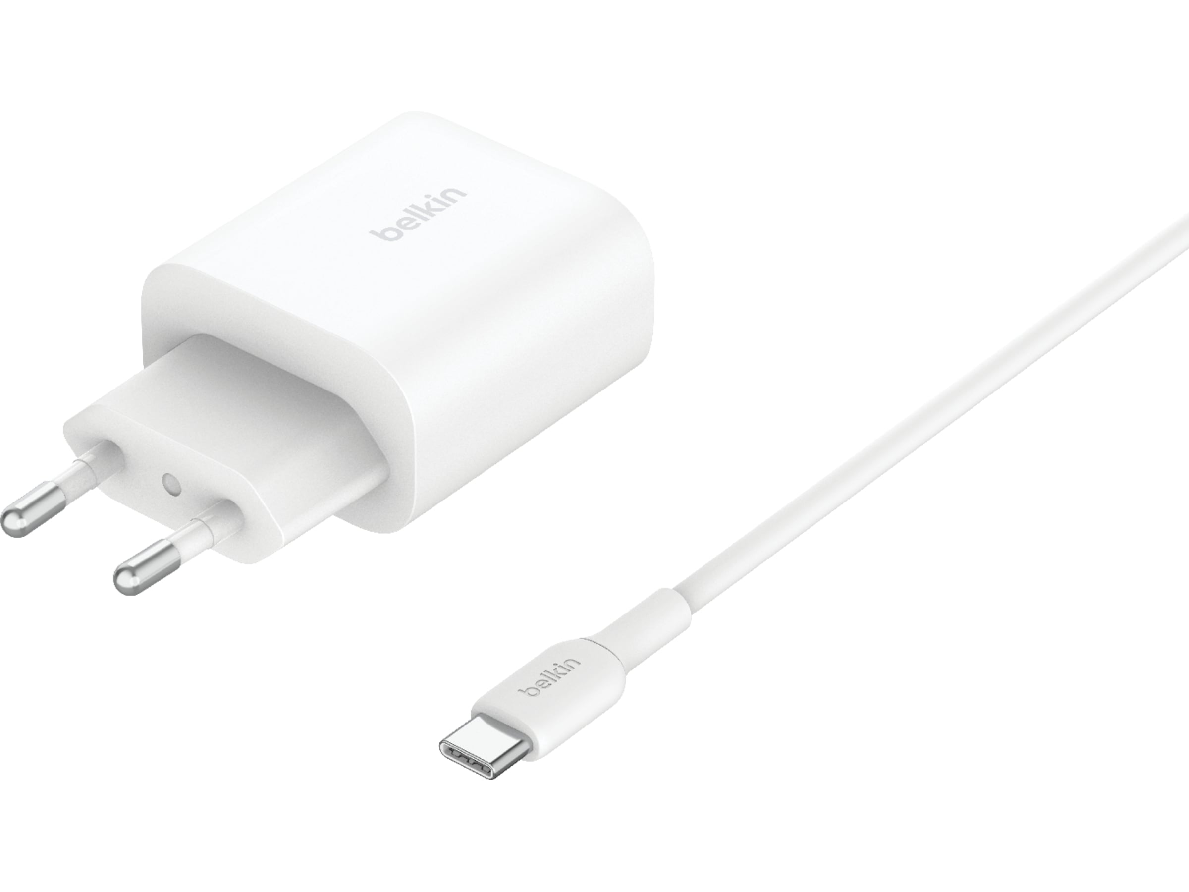 Belkin 3-i-1 Qi2 trådlös laddare (vit) Trådlös laddare