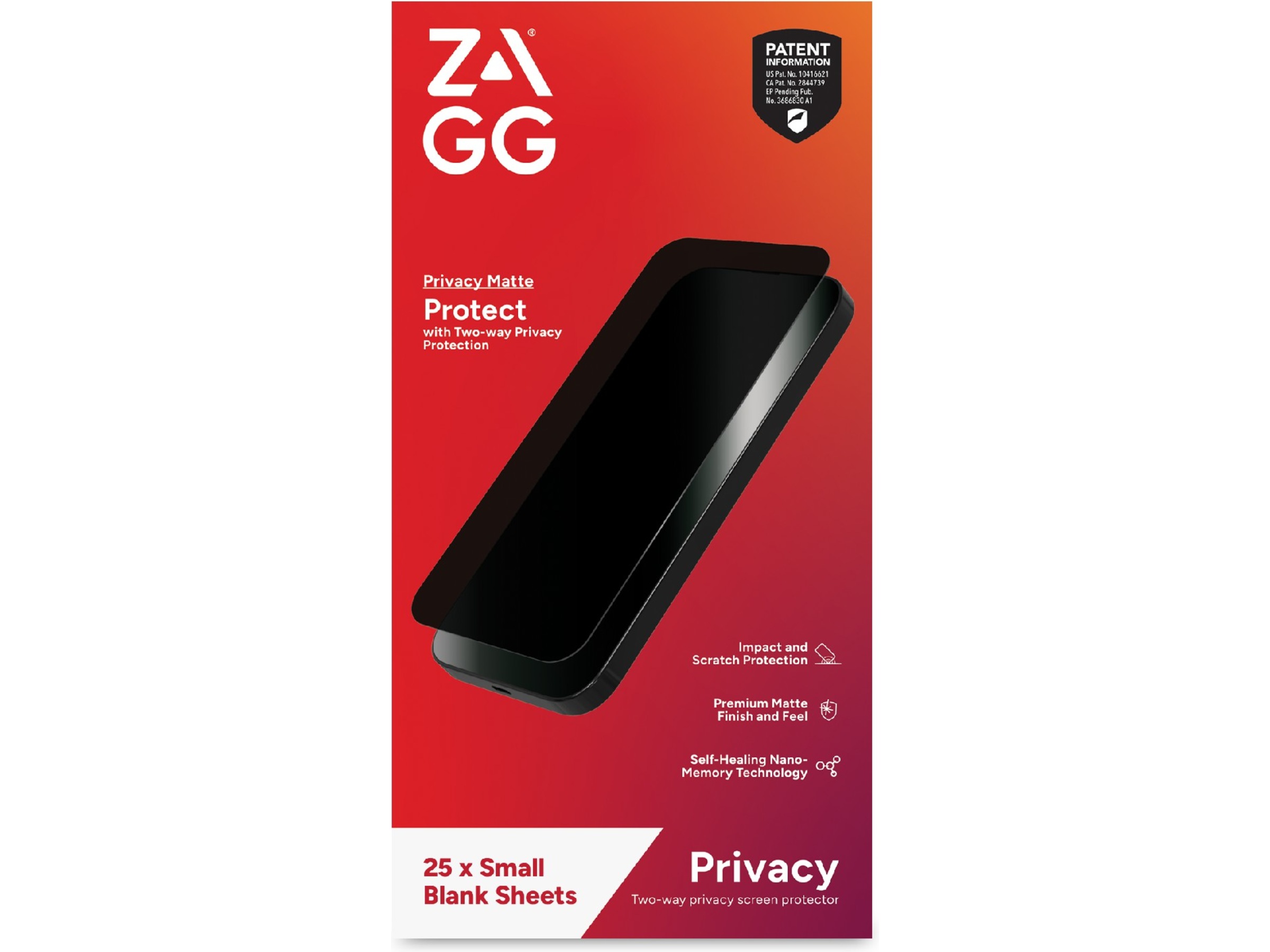 Zagg Privacy Filter Universal skärmskydd för mobiltelefoner Skärmskydd mobiltelefon