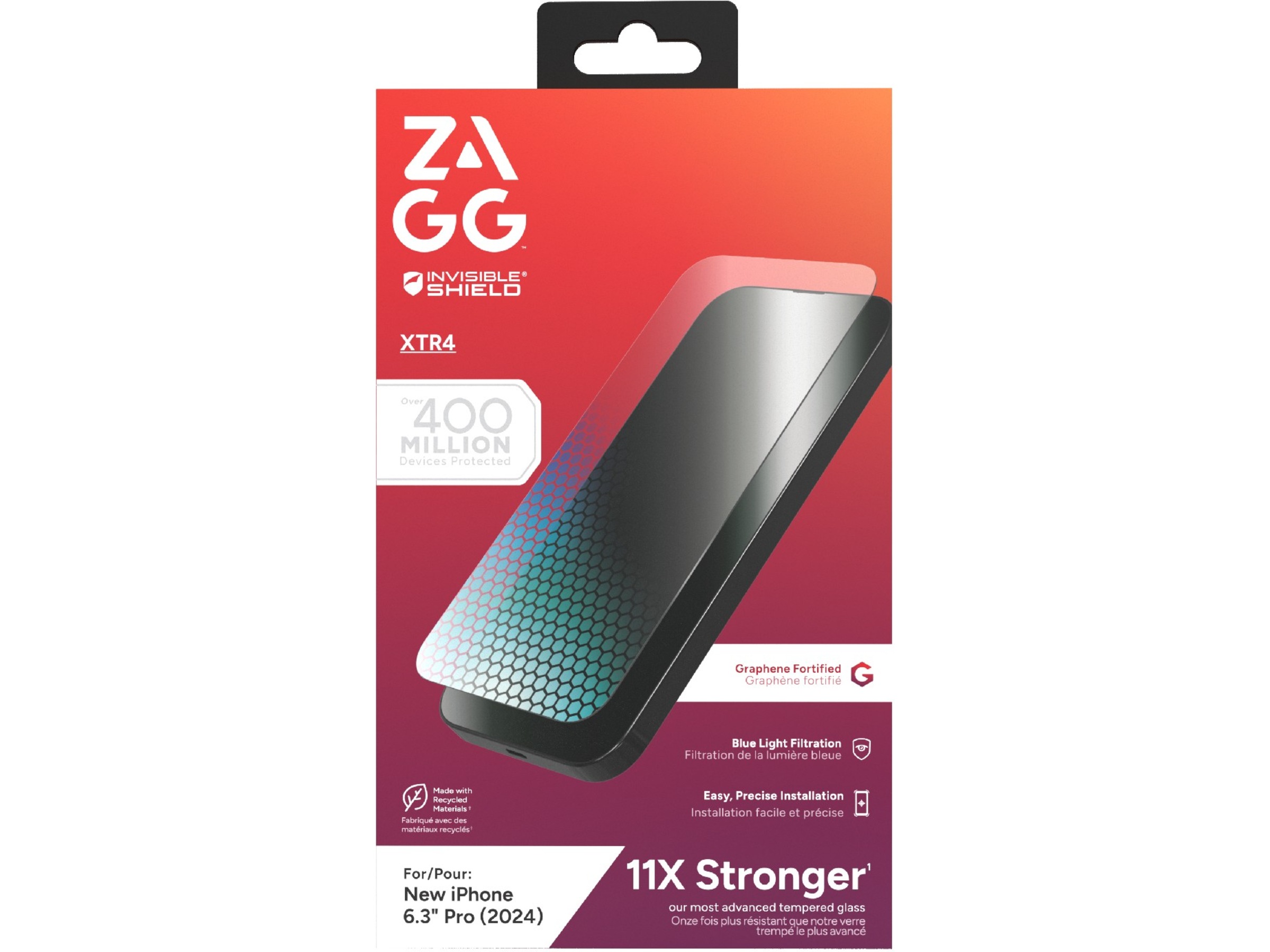 InvisibleShield Glass XTR4 iPhone 16 Pro Skärmskydd Skärmskydd mobiltelefon